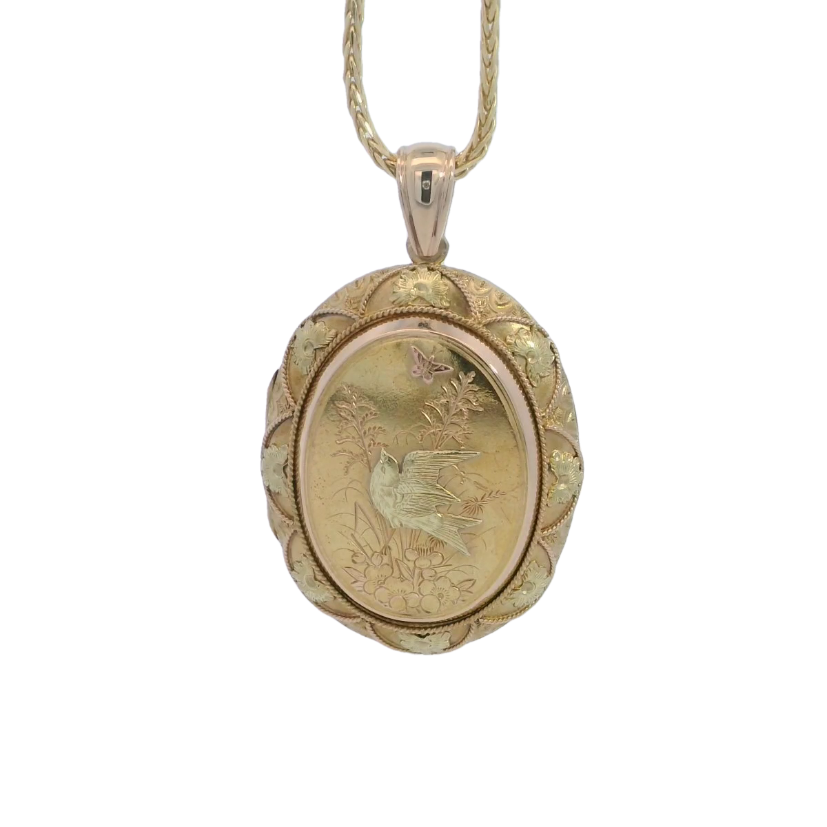 18ct Yellow Gold Engraved Locket