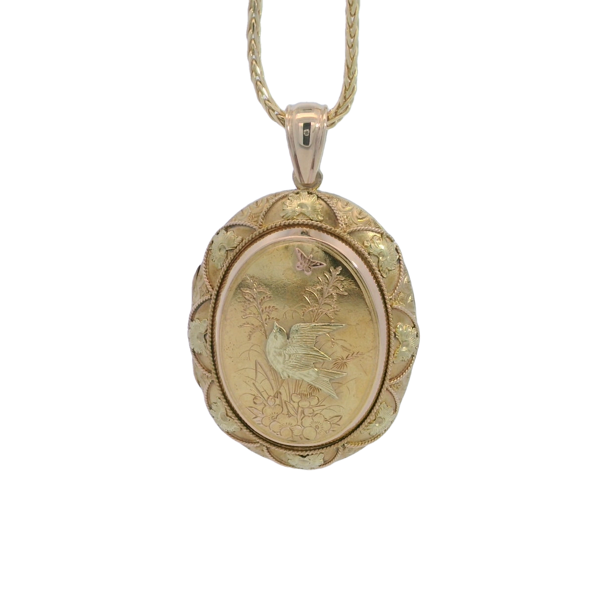 18ct Yellow Gold Engraved Locket