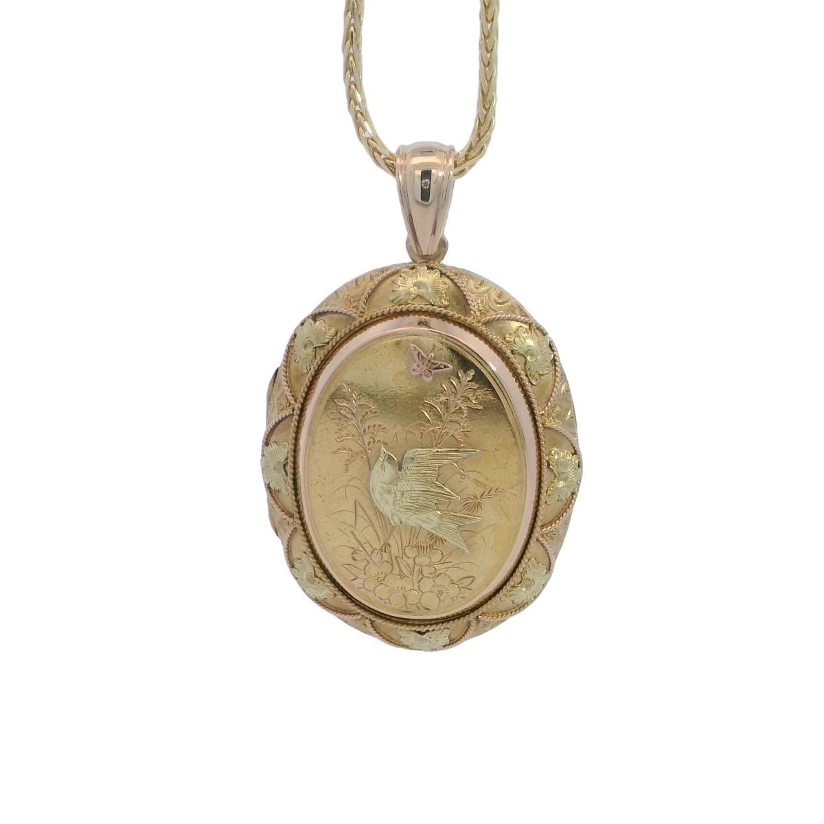 18ct Yellow Gold Engraved Locket