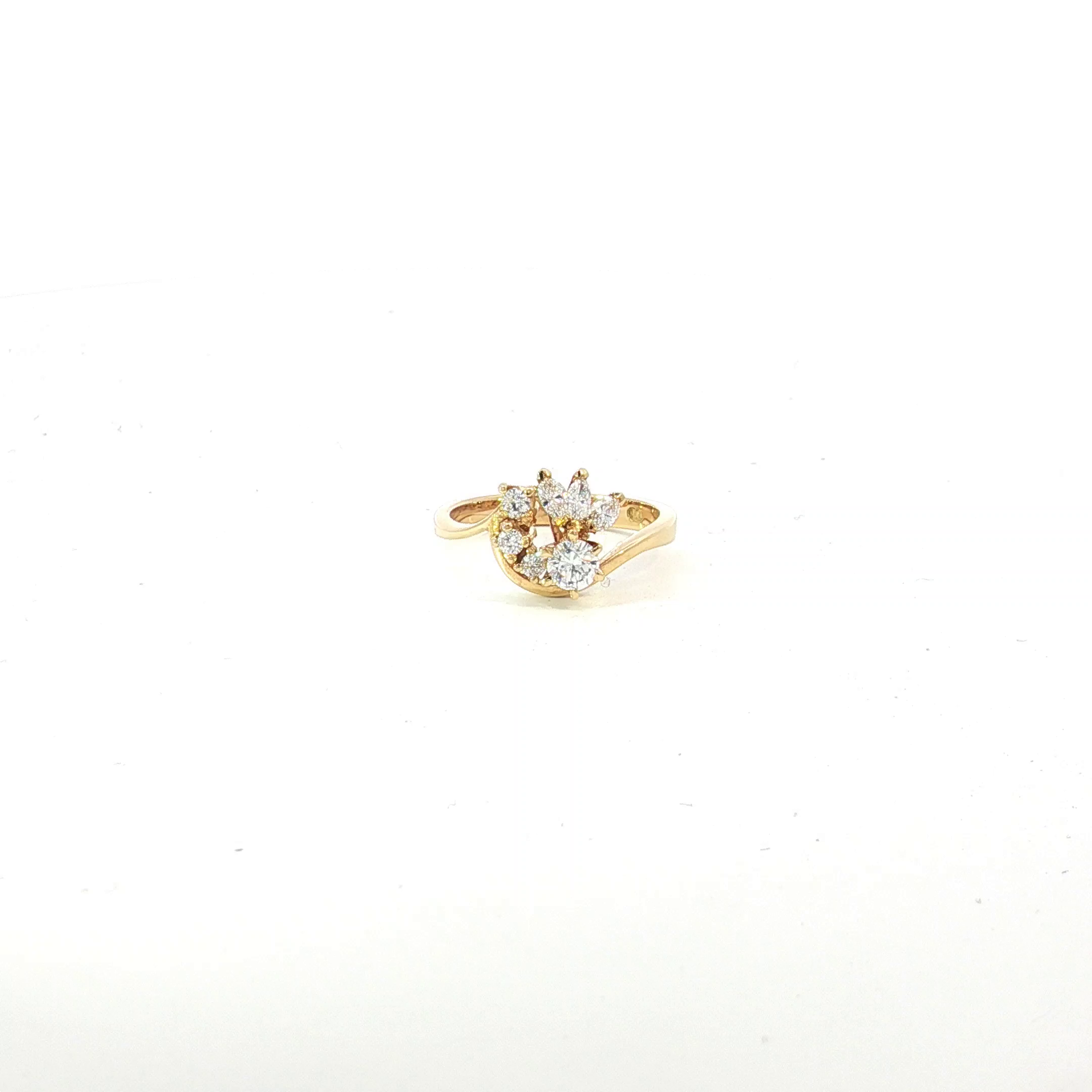 18ct YG Multi Diamond Dress Ring