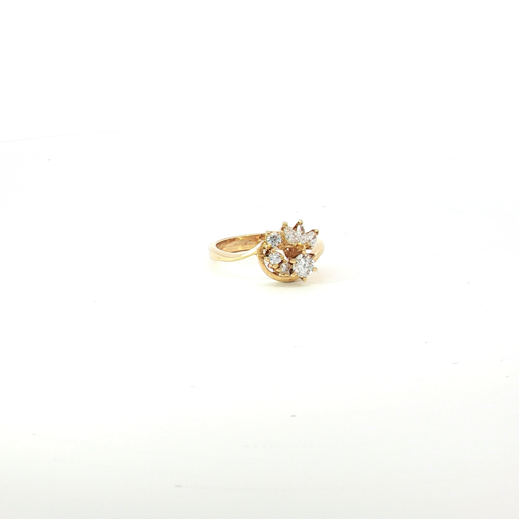 18ct YG Multi Diamond Dress Ring