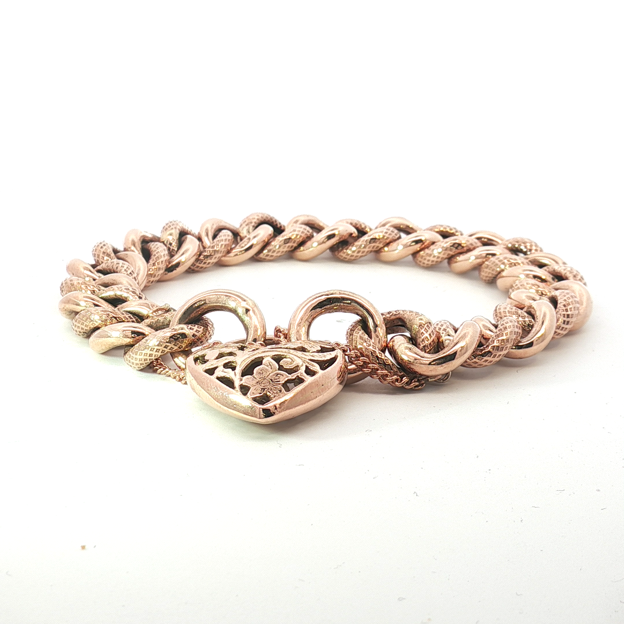 9ct RG Curb Link Bracelet with Padlock