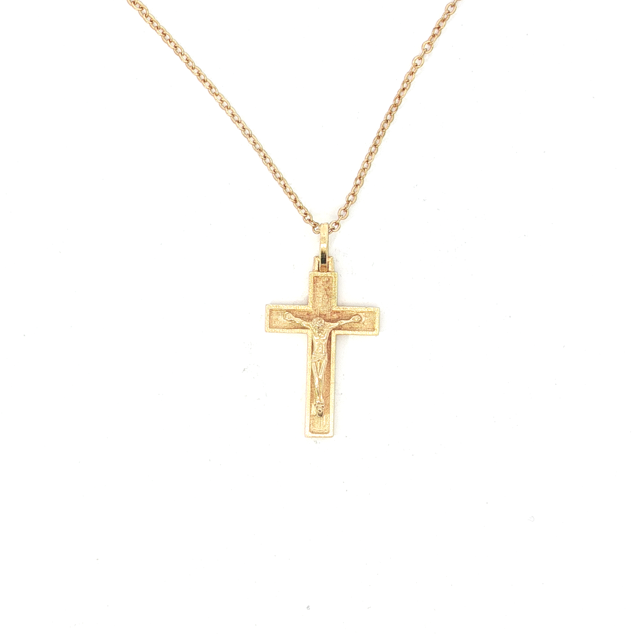 18ct YG Crucifix Pendant