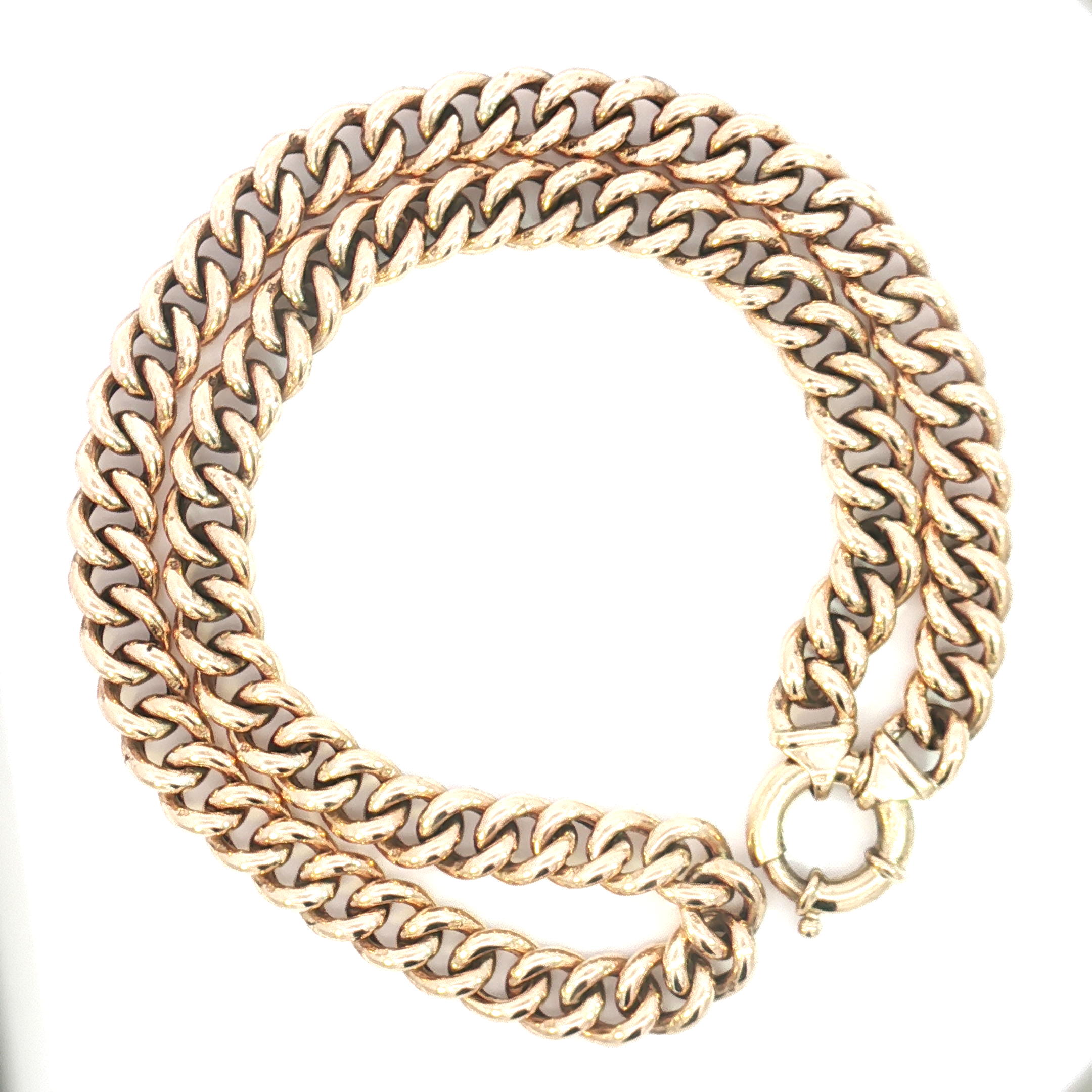 9ct YG Curb Link Necklace with Bolt Ring