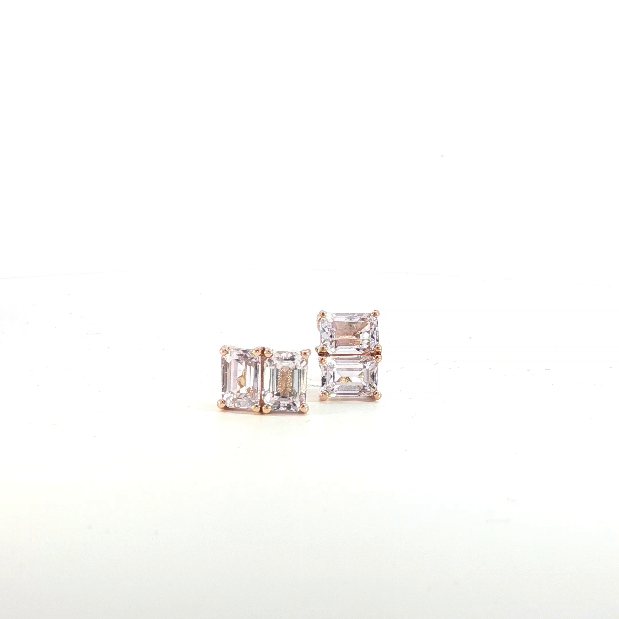 9ct RG Double Topaz Stud Earrings