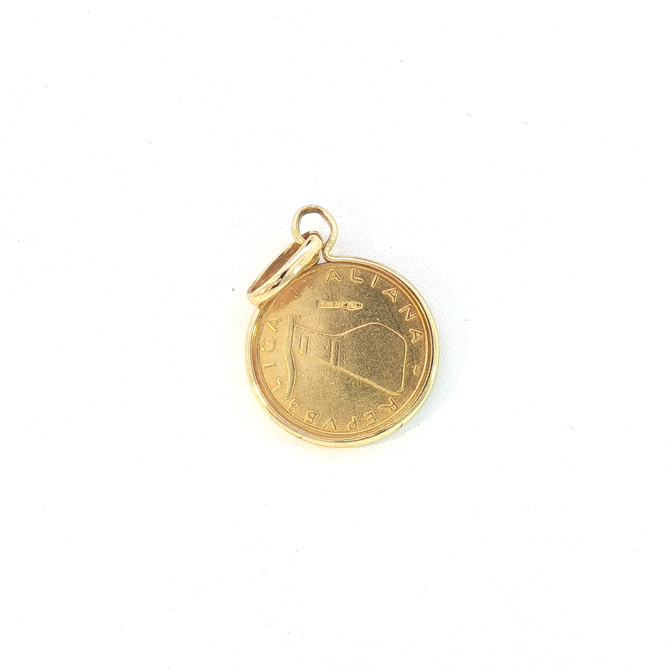 9ct YG Lira Coin Pendant