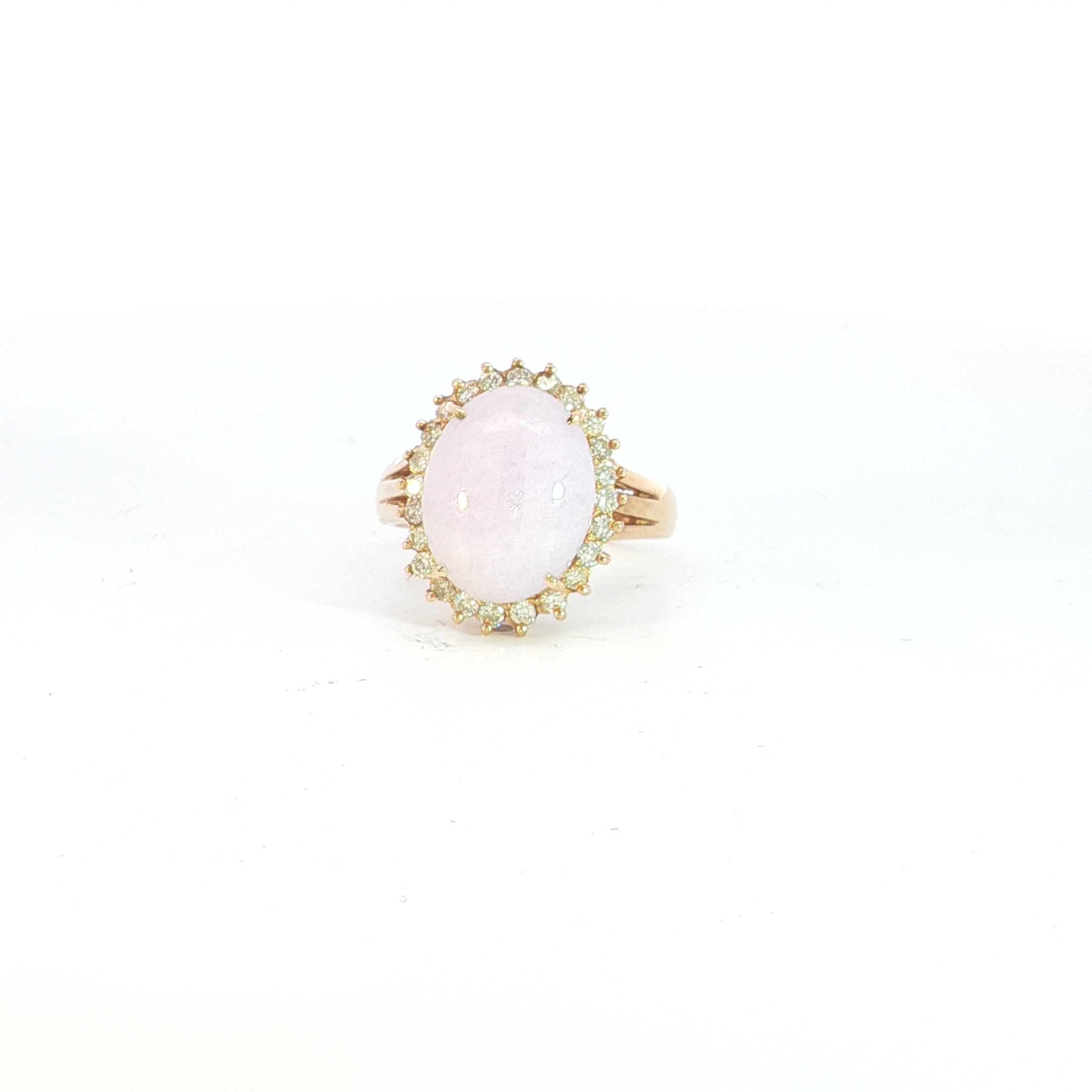 14ct YG Jade and Diamond Dress Ring