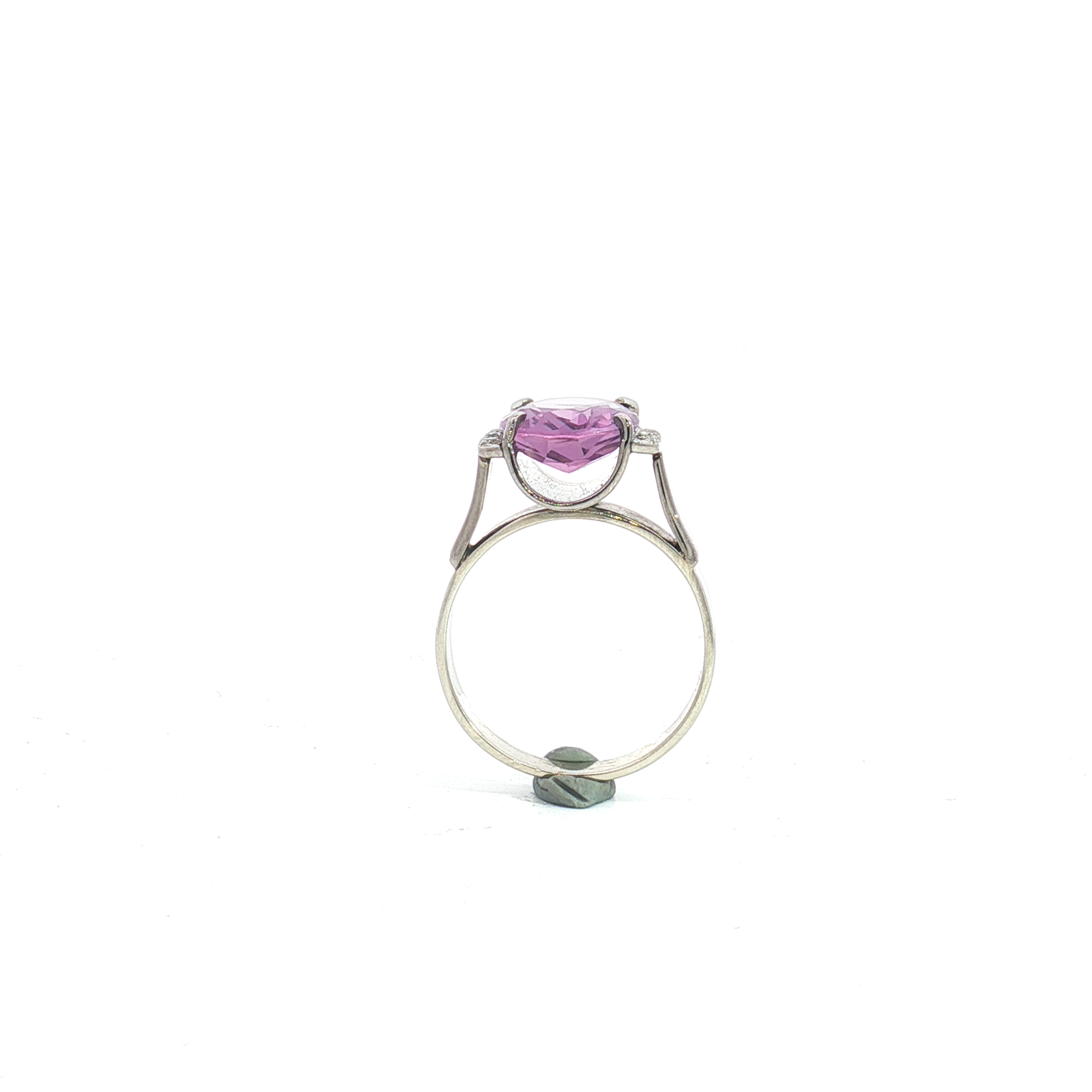 9ct WG Amethyst and Diamond Dress Ring
