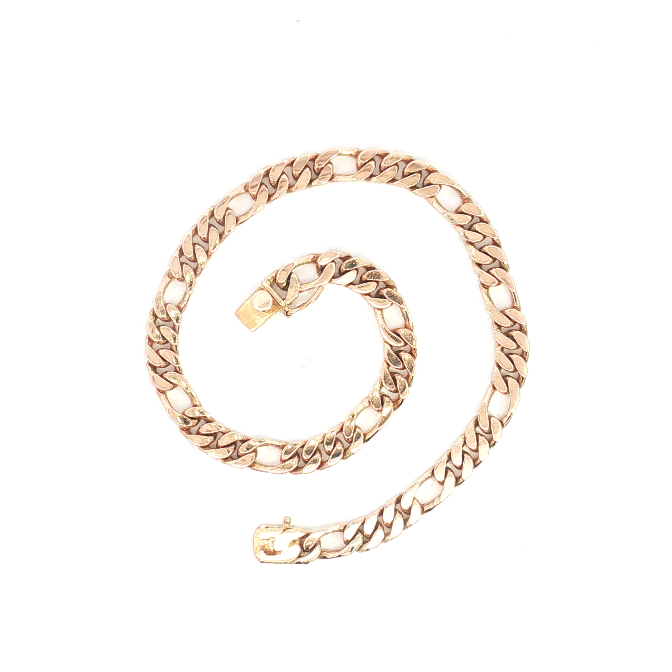 14ct YG 3:1 Figaro Link Bracelet