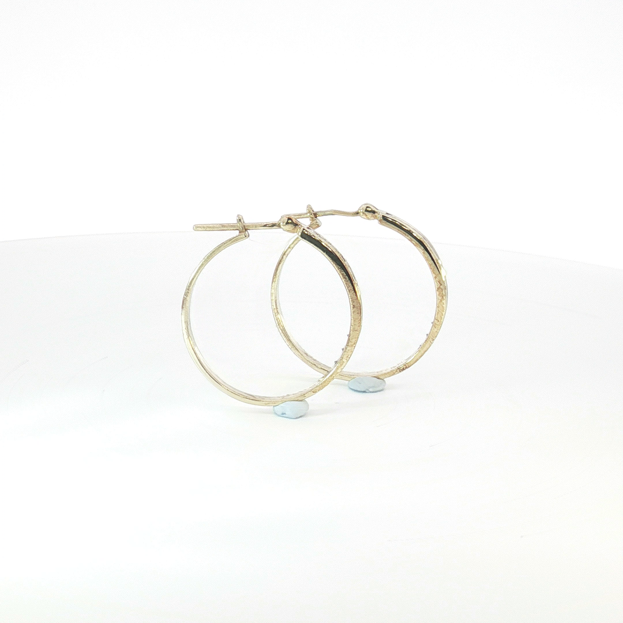 9ct YG Channel-Set Diamond Hoop Earrings
