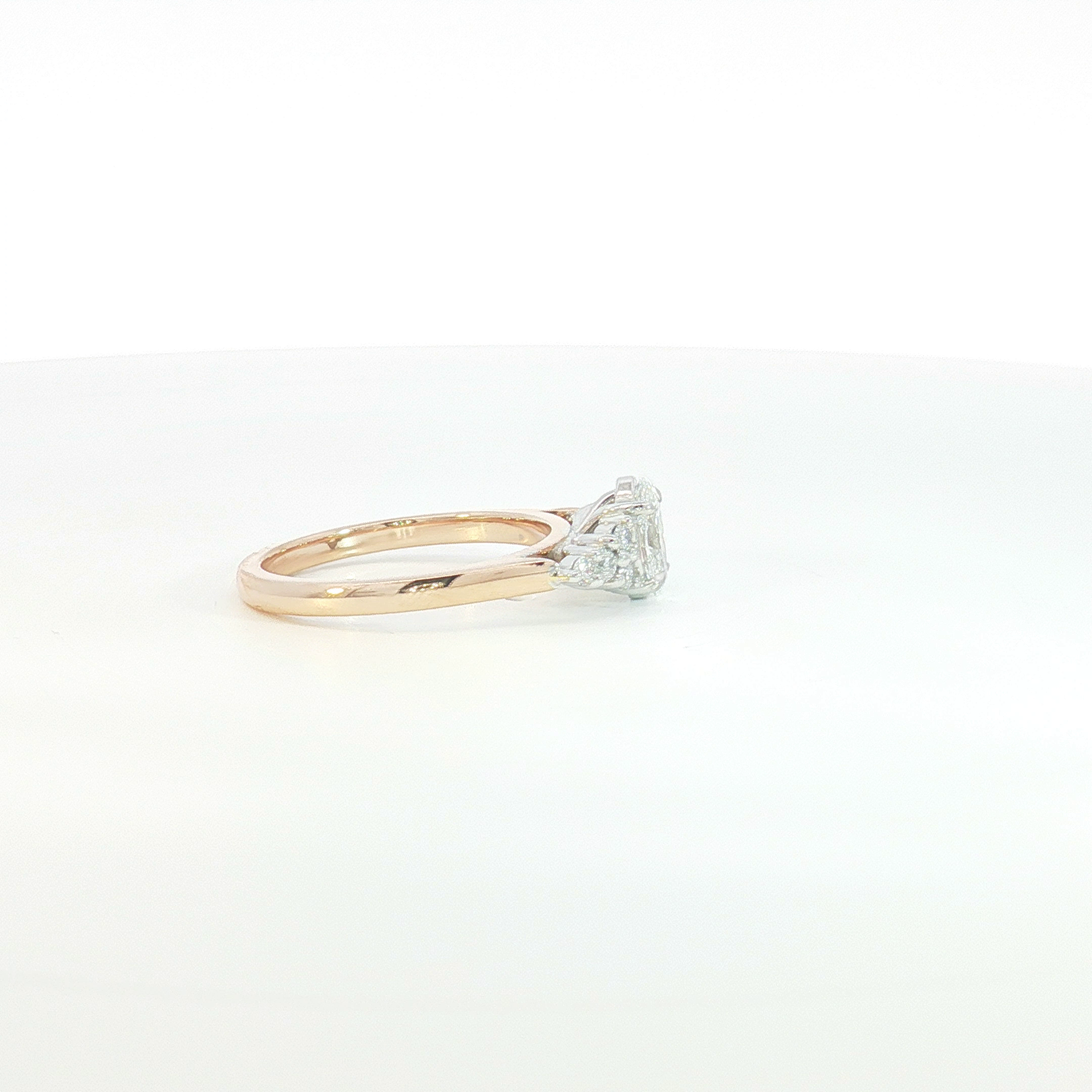 18ct RG/WG Oval Diamond Multi-Stone Engagement Ring