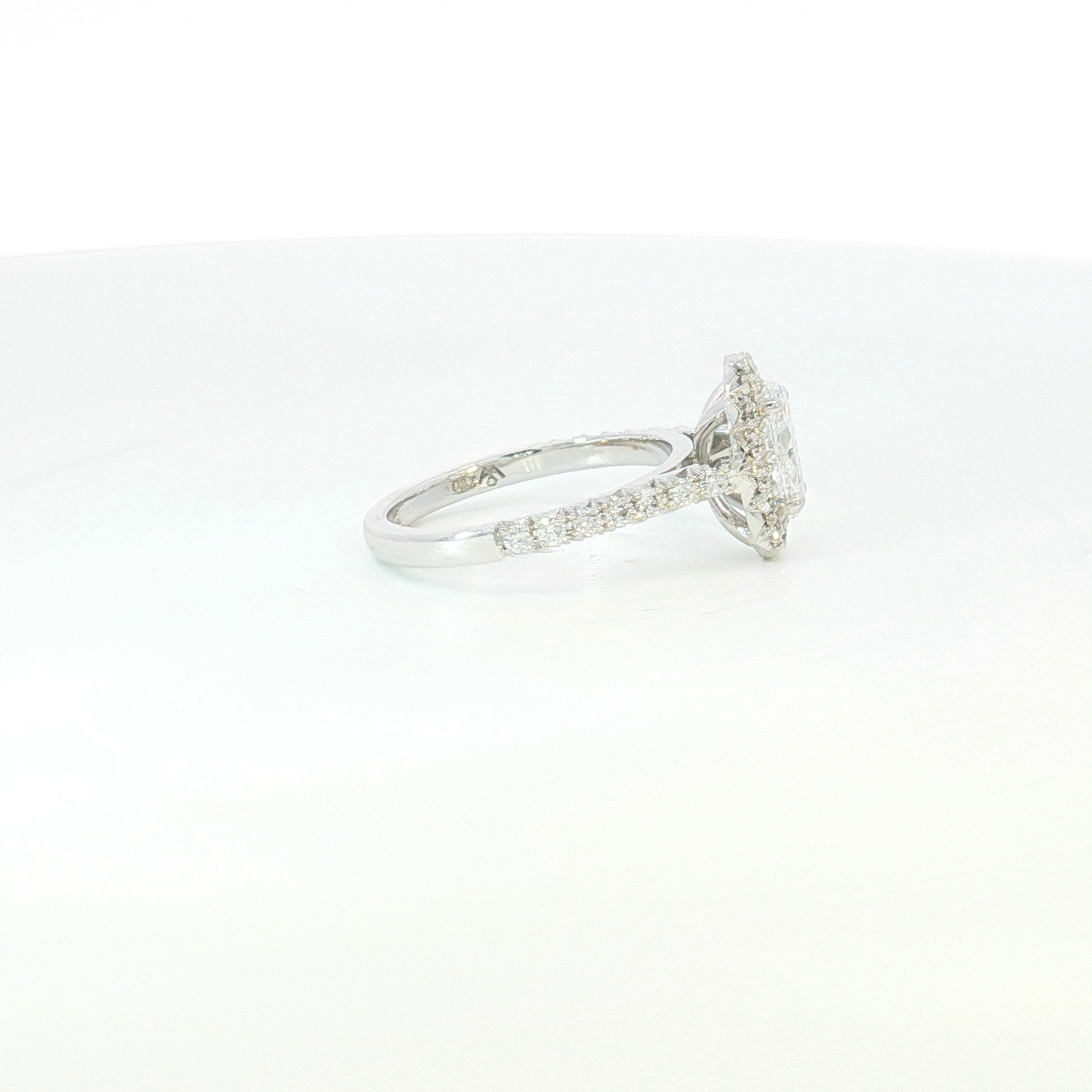 18ct WG Oval Diamond Halo Engagement Ring
