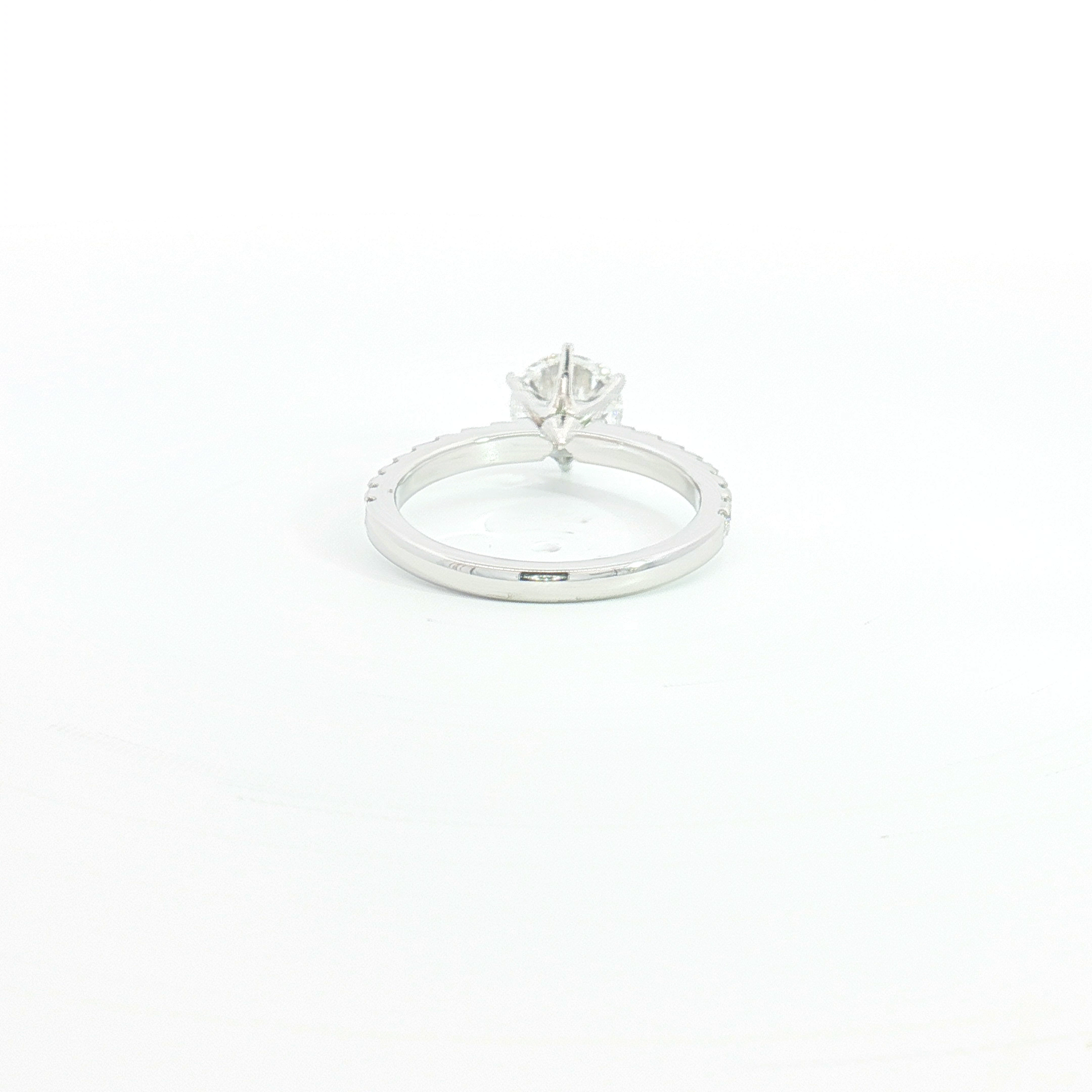18ct WG Diamond Engagement Ring with Diamond Set Shoulders