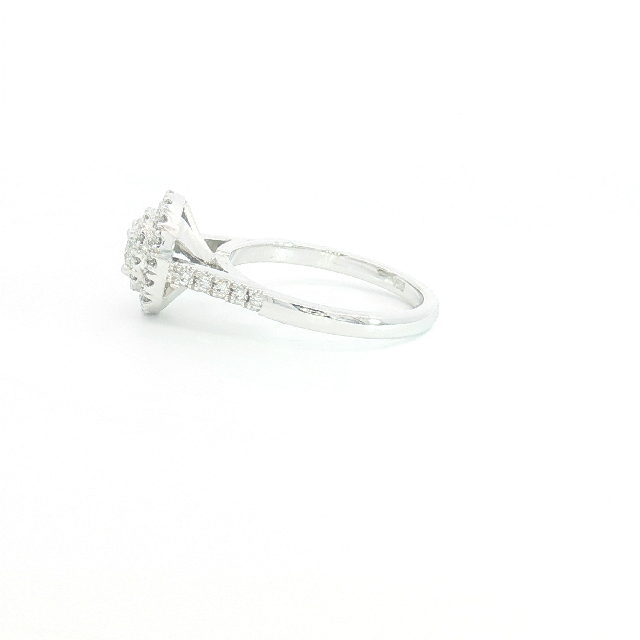 18ct WG Round Double Halo Diamond Engagement Ring