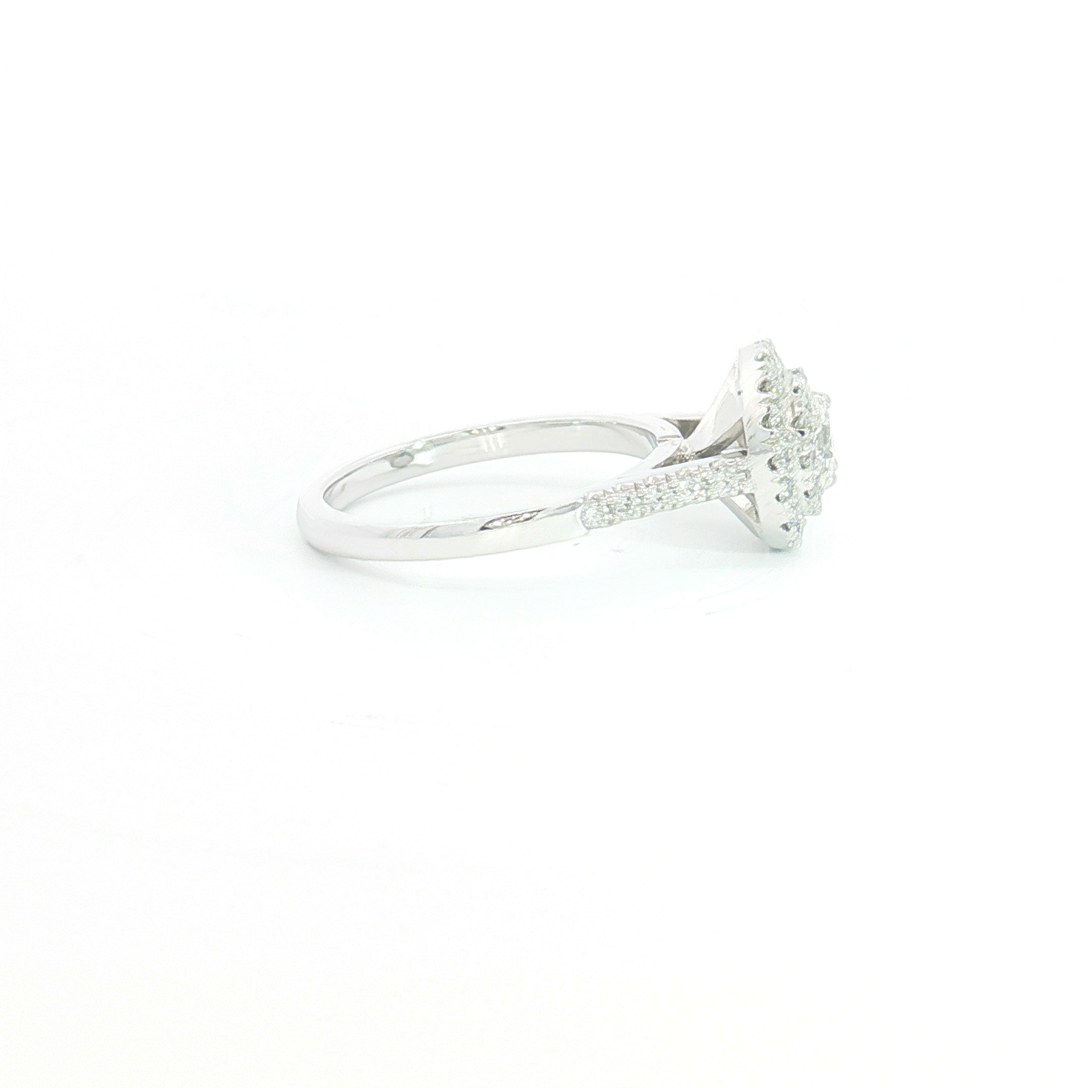 18ct WG Round Double Halo Diamond Engagement Ring