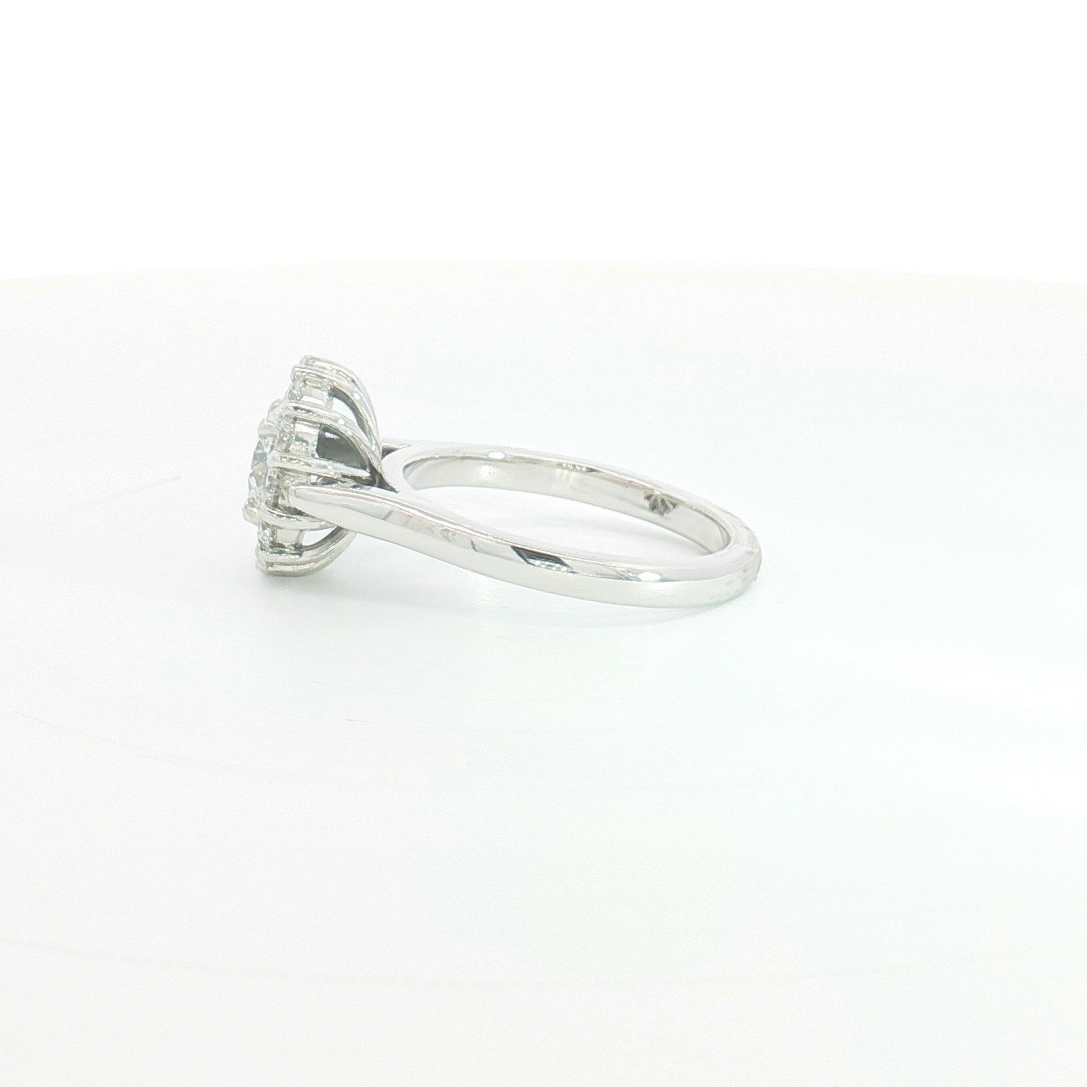 18ct WG Round Diamond Halo Engagement Ring