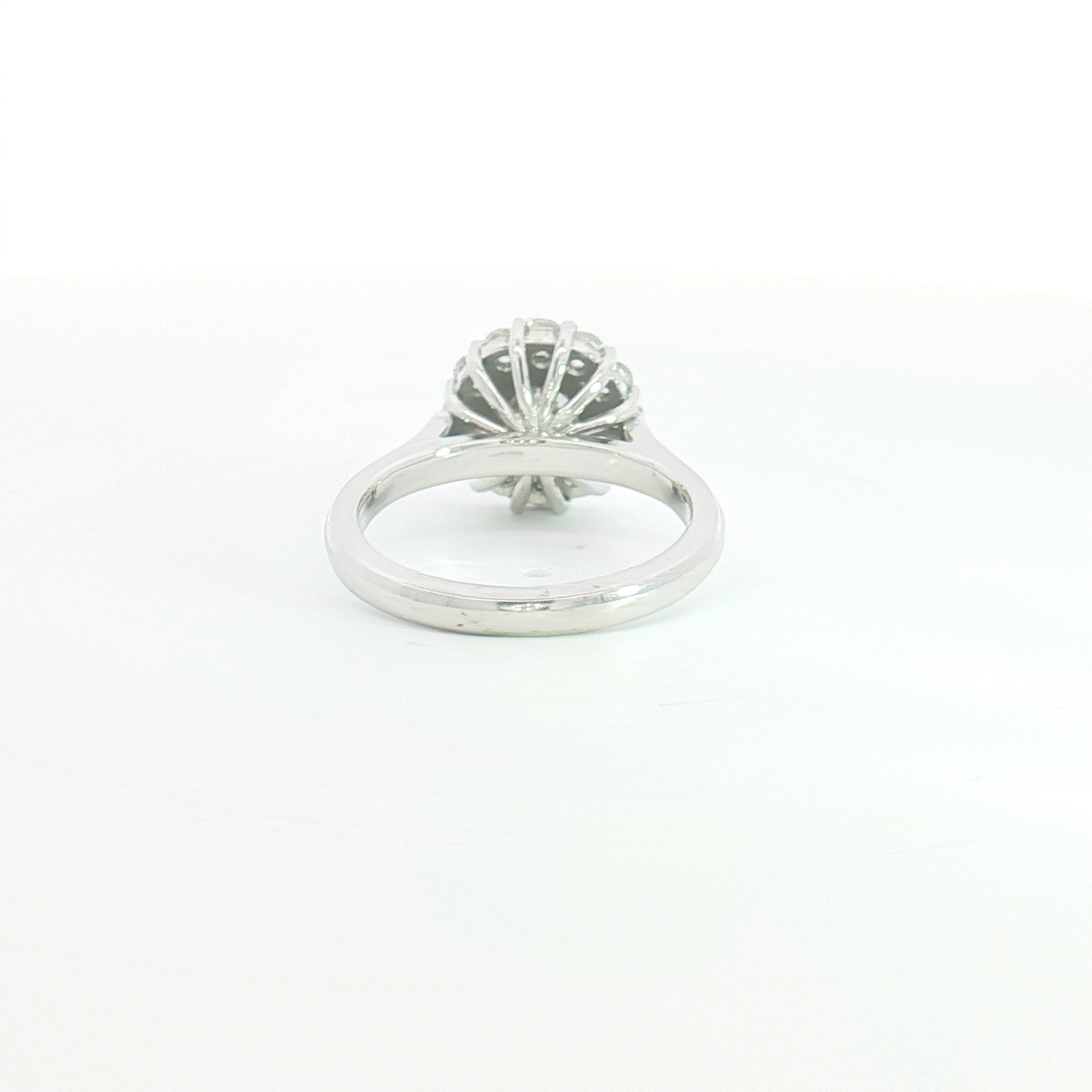 18ct WG Round Diamond Halo Engagement Ring