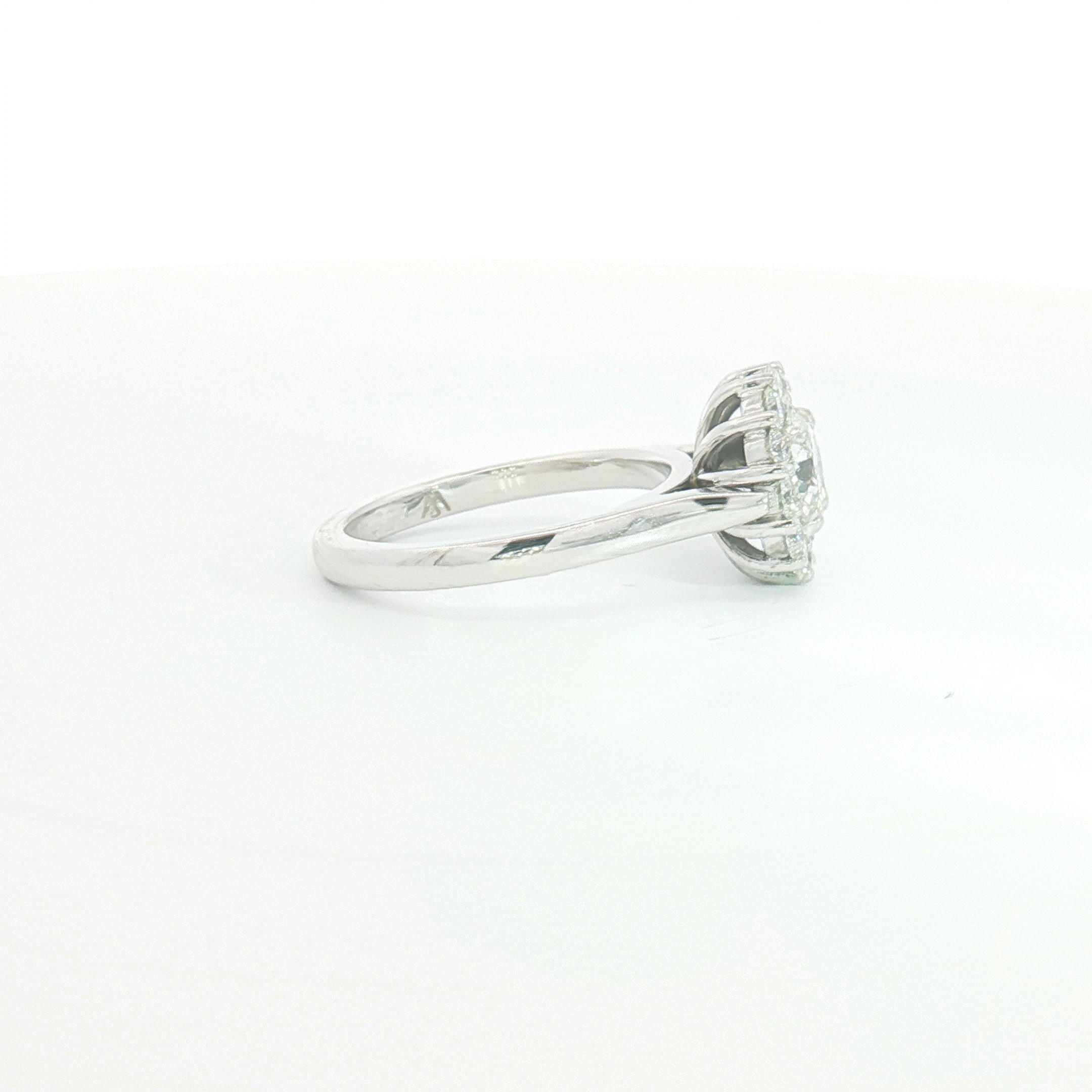18ct WG Round Diamond Halo Engagement Ring