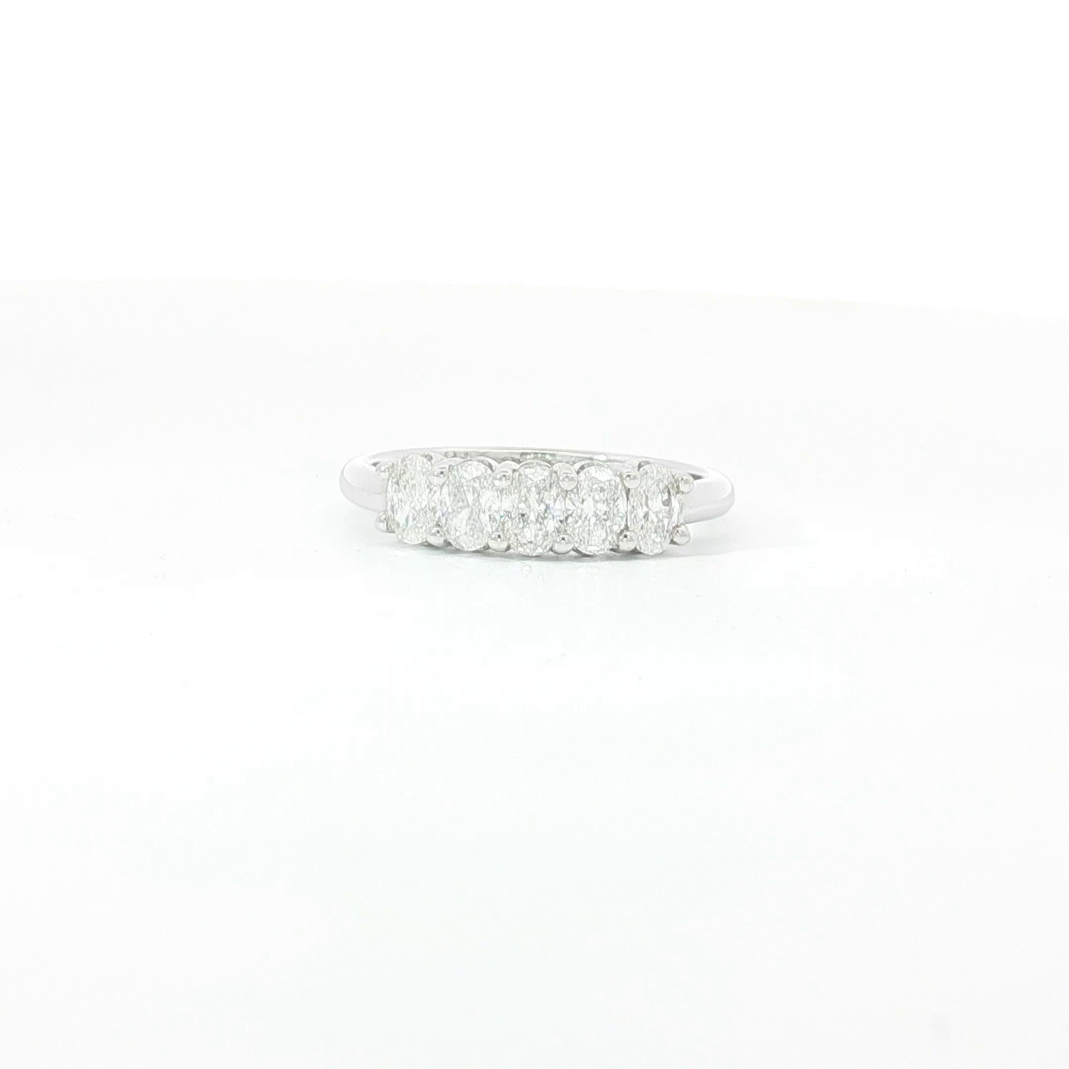 18ct WG Five Oval Diamond Ring