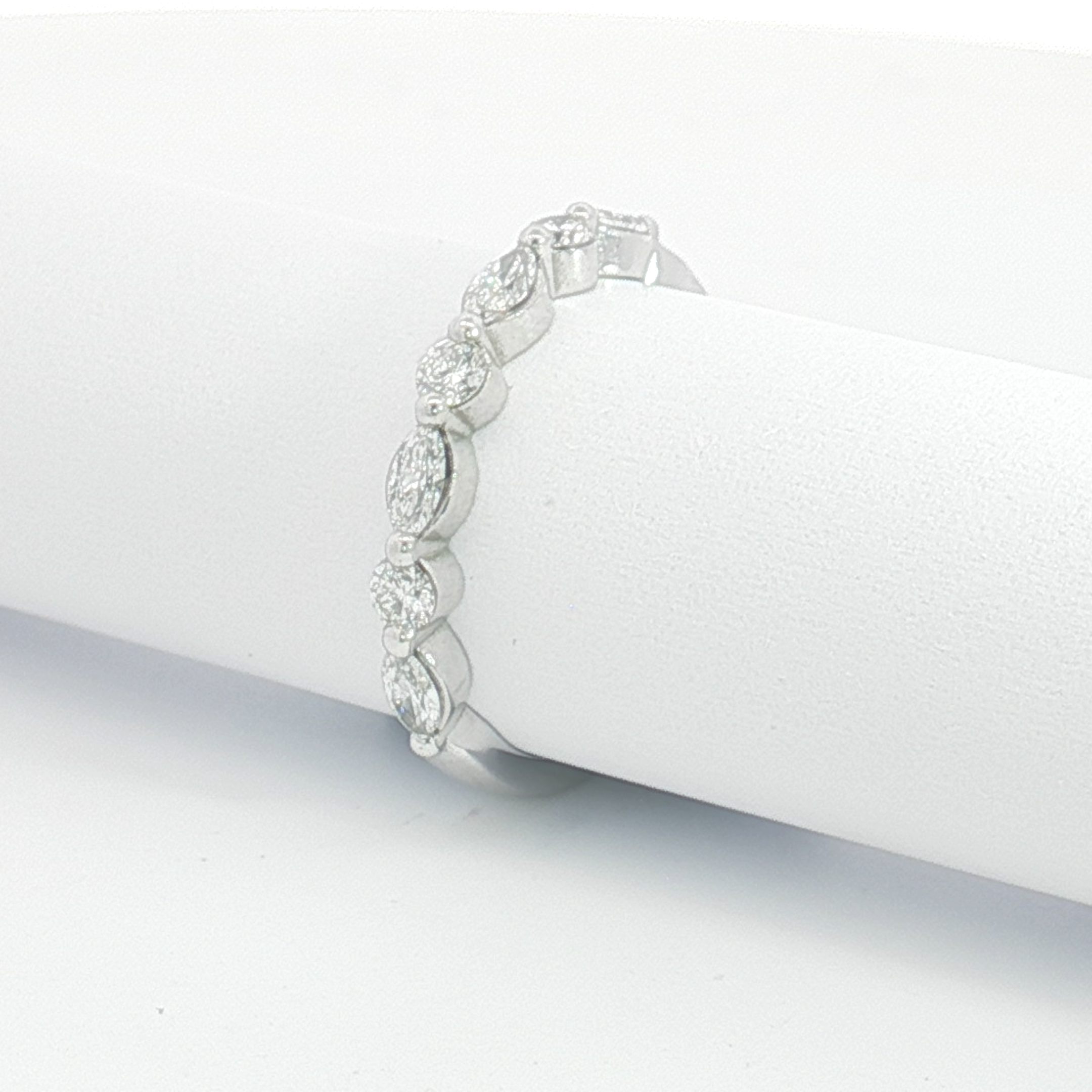 18ct WG Marquise and Round Diamond Eternity Ring