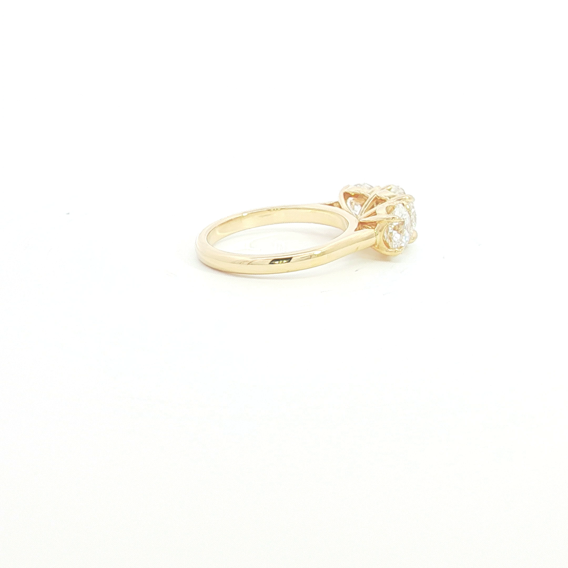 18ct YG Diamond Trilogy Ring