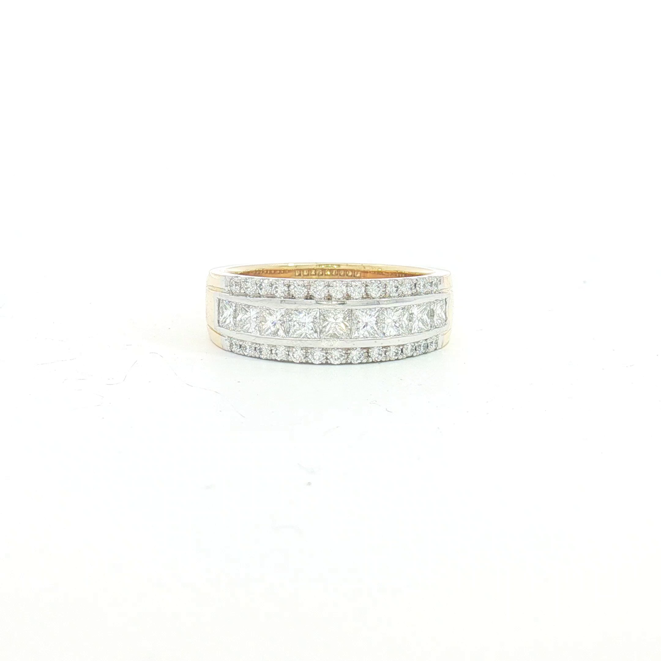 18ct 2Tone Multi-Row Diamond Ring