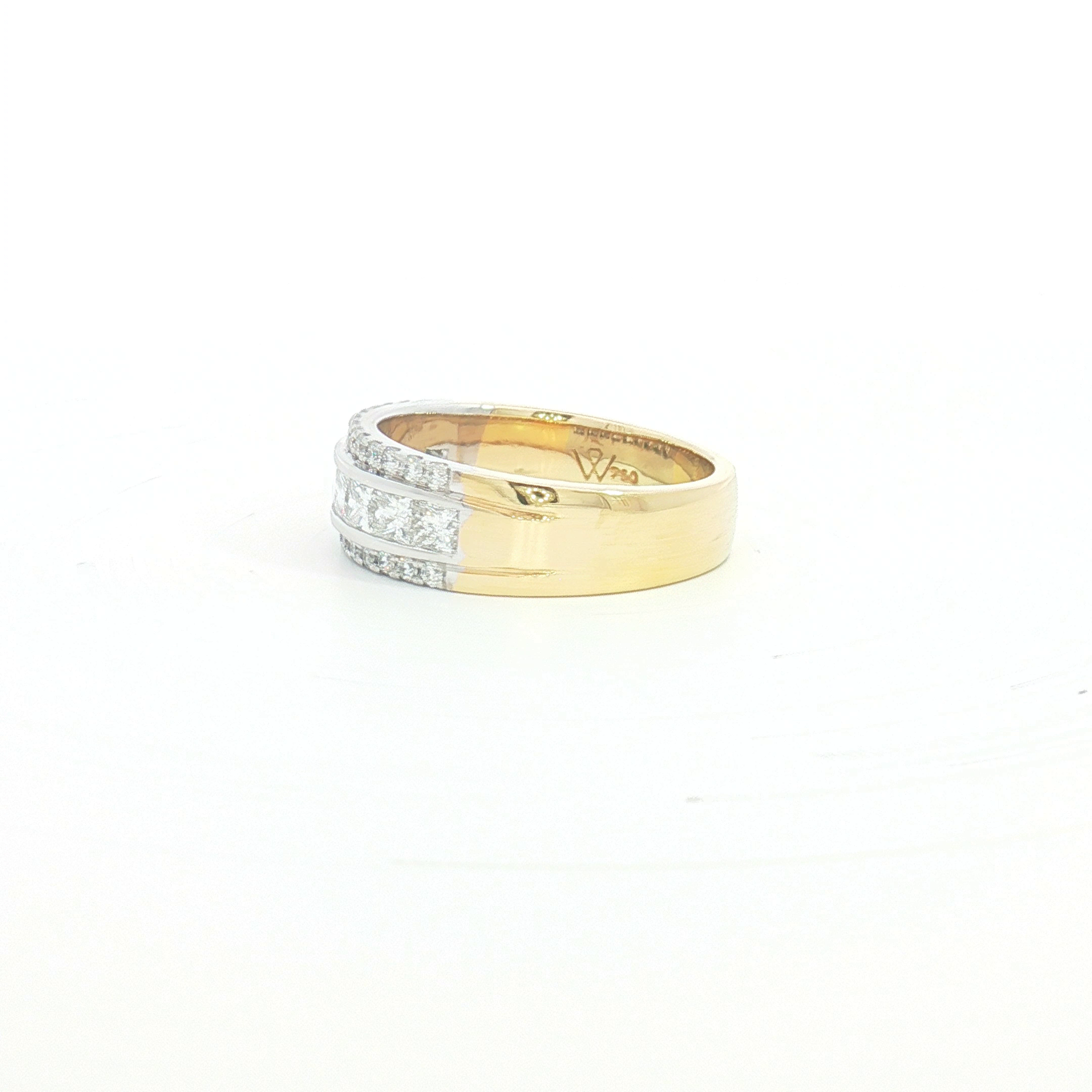 18ct 2Tone Multi-Row Diamond Ring