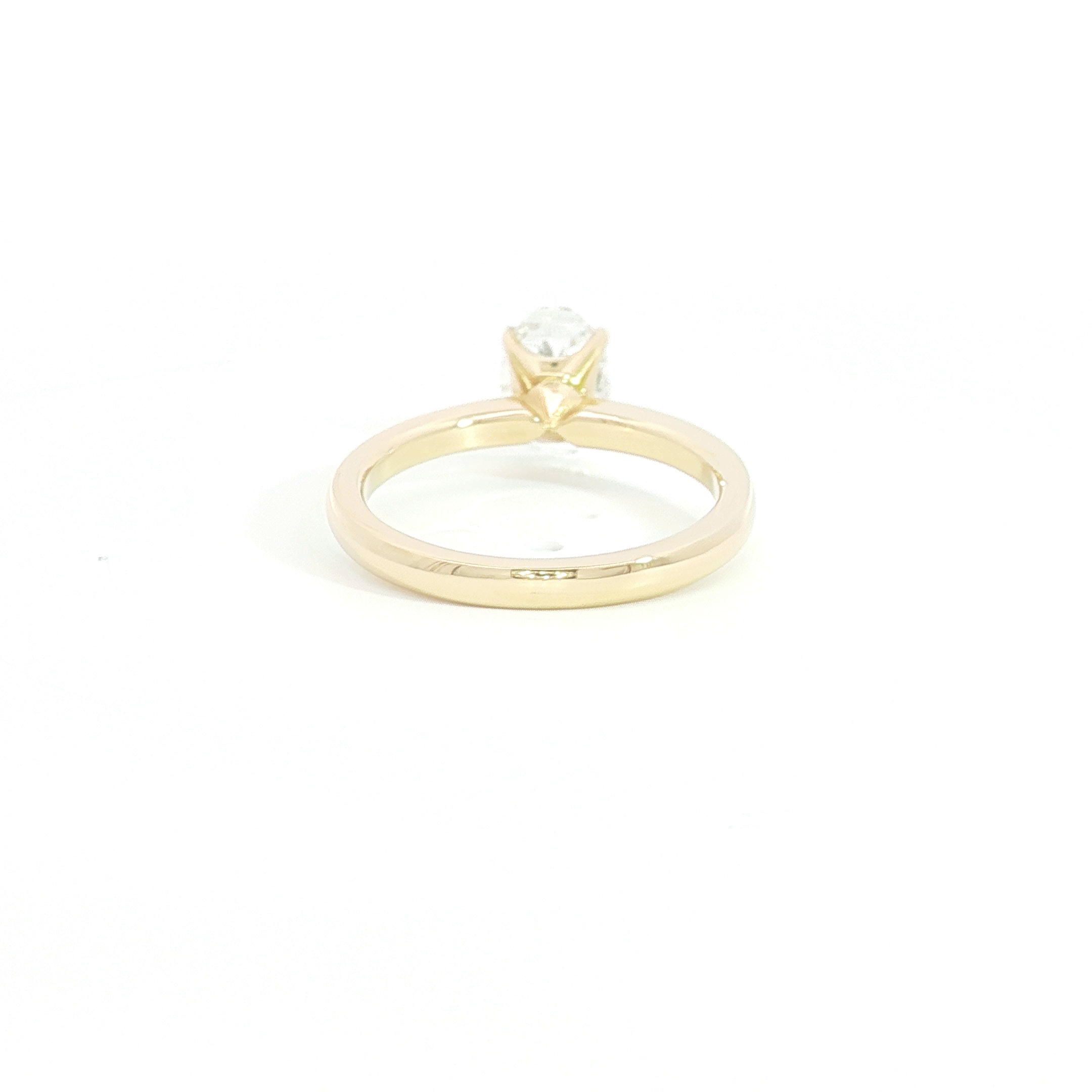 18ct YG Oval-Cut Lab Grown Diamond Solitaire Ring