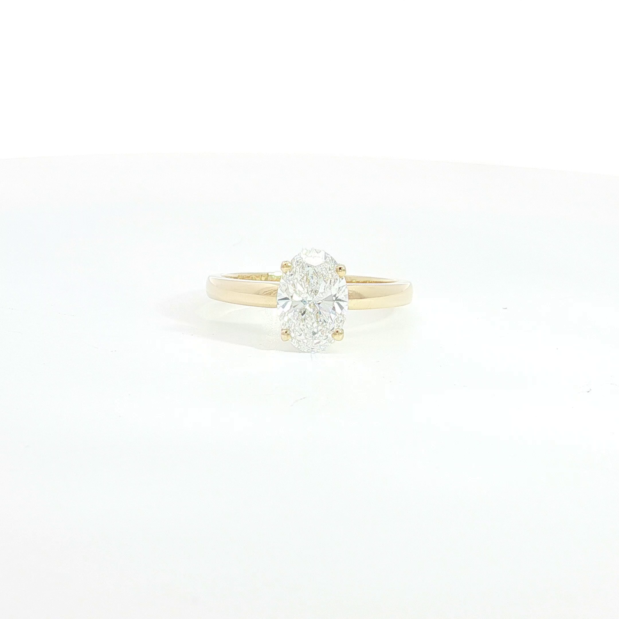 18ct YG Oval Cut Lab Grown Diamond Solitaire Ring
