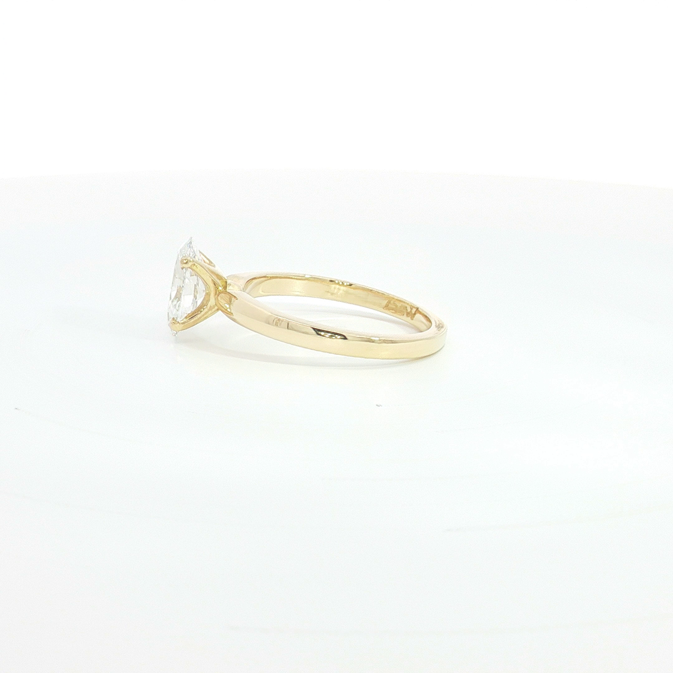 18ct YG Oval Cut Lab Grown Diamond Solitaire Ring