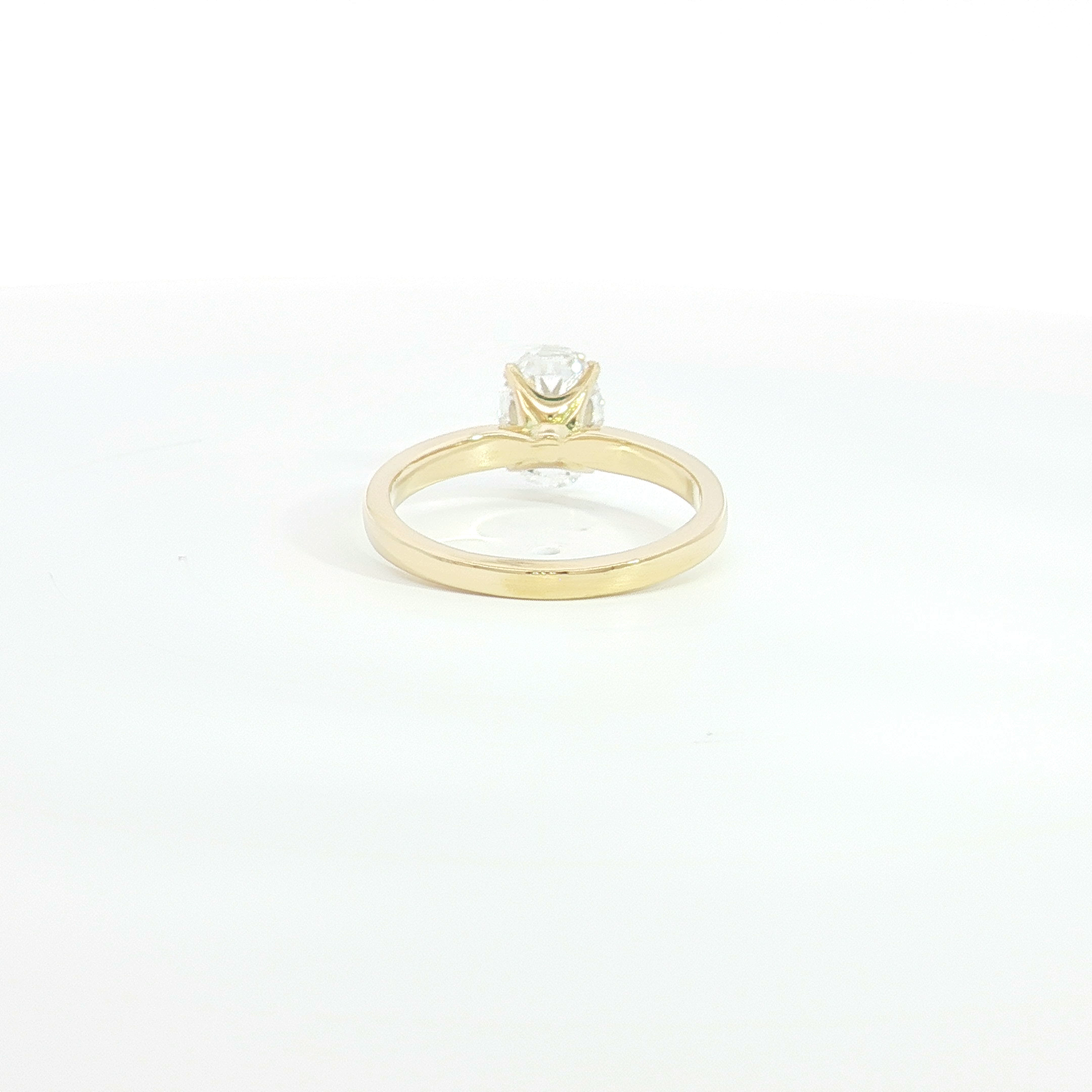 18ct YG Oval Cut Lab Grown Diamond Solitaire Ring