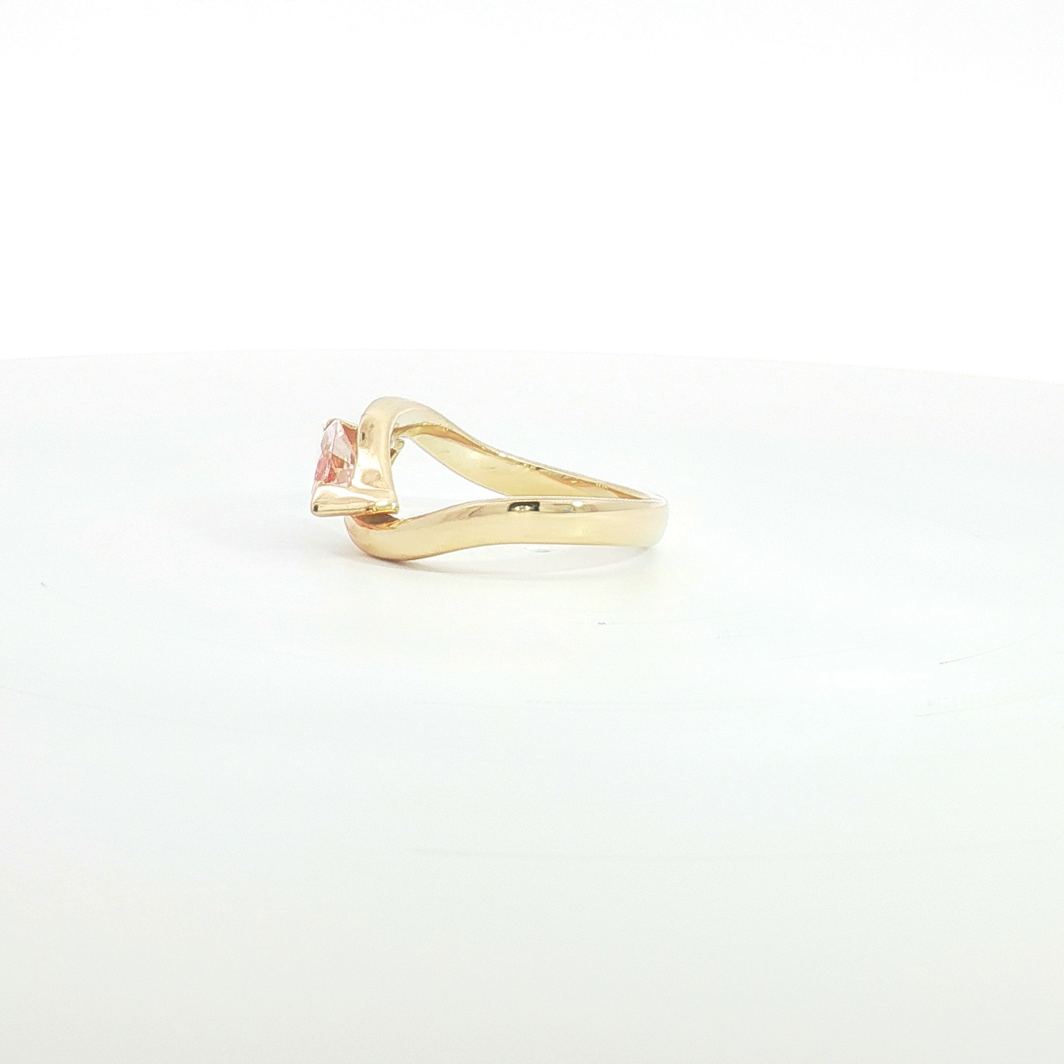 18ct YG Fancy Pink Marquise Lab Grown Diamond Ring