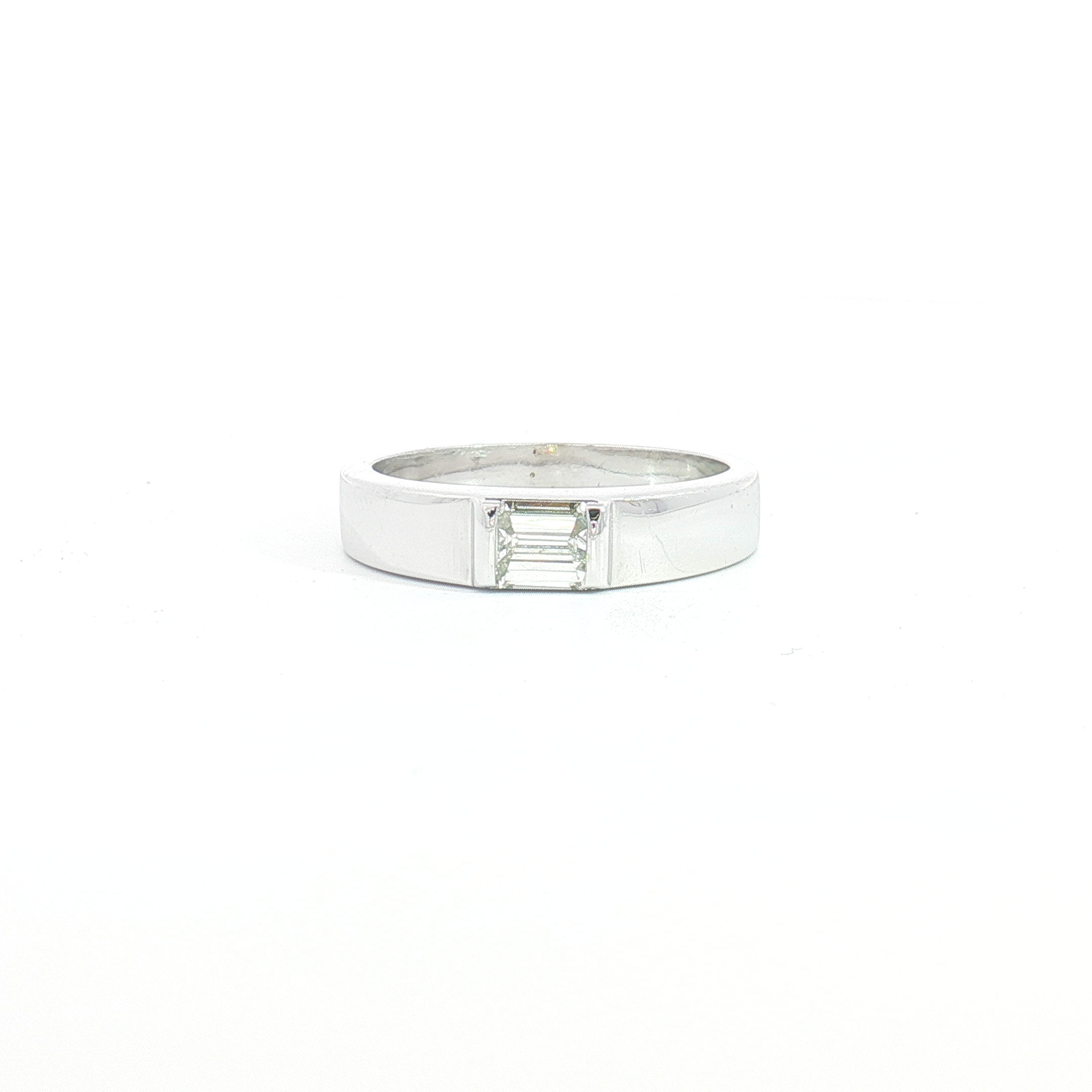 18ct WG Emerald-Cut Diamond Solitaire Ring