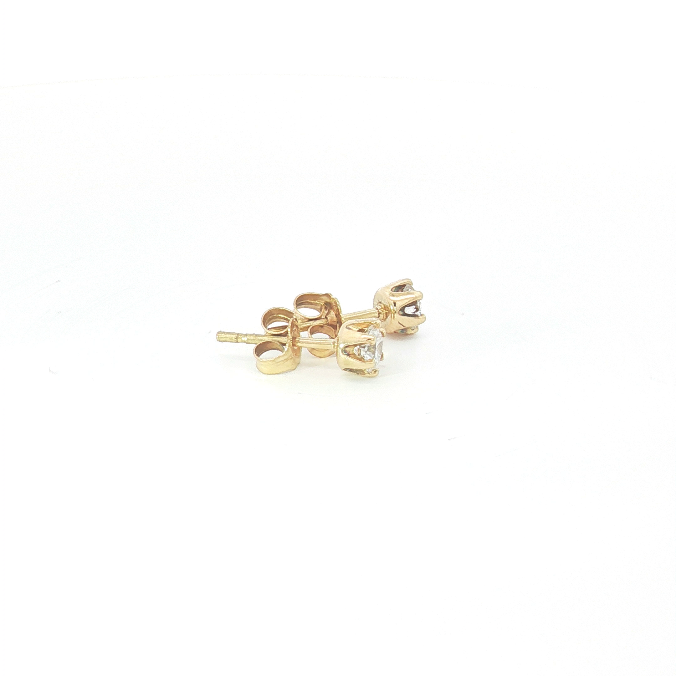 18ct YG Round Diamond Stud Earrings