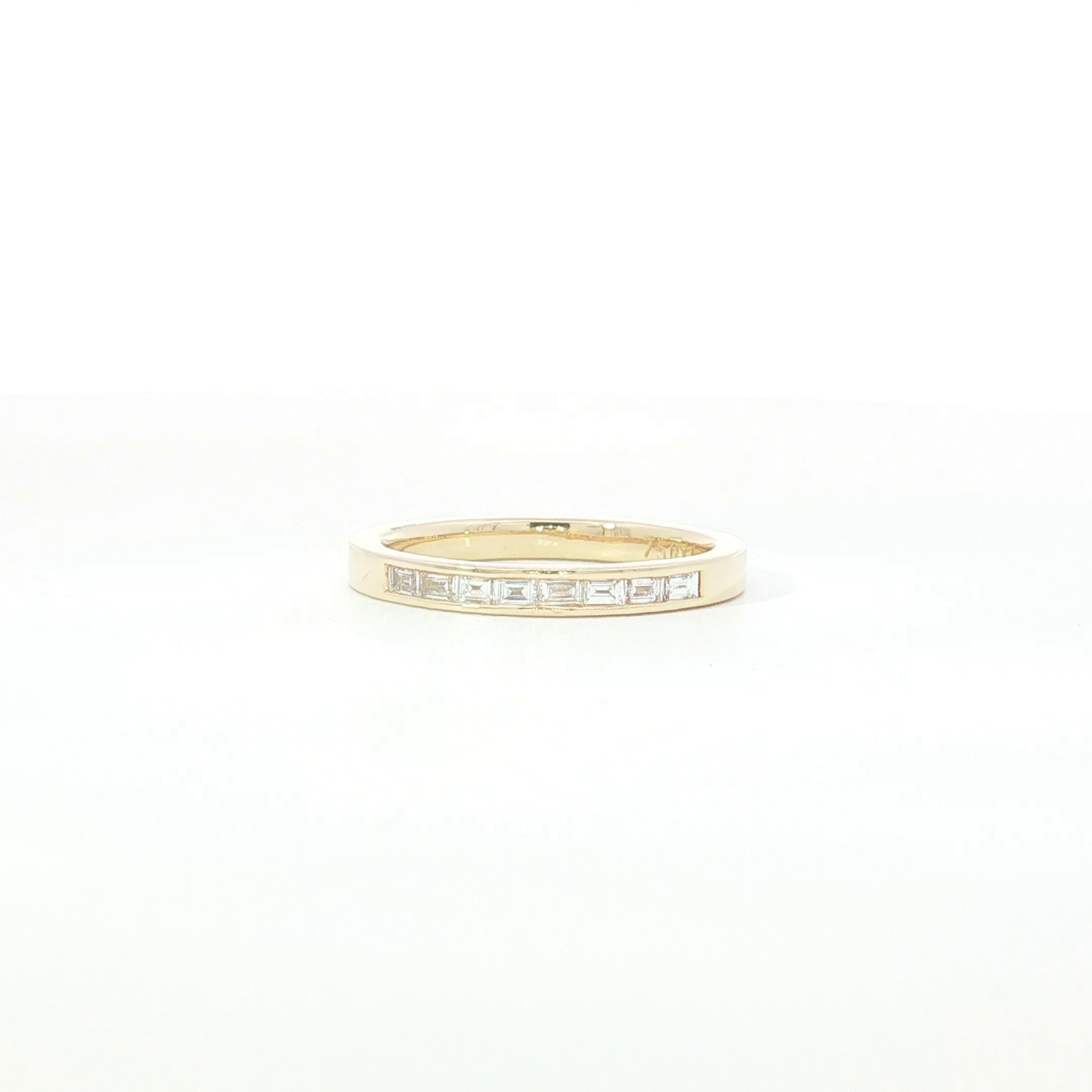 18ct YG Baguette Diamond Channel Set Wedding Ring