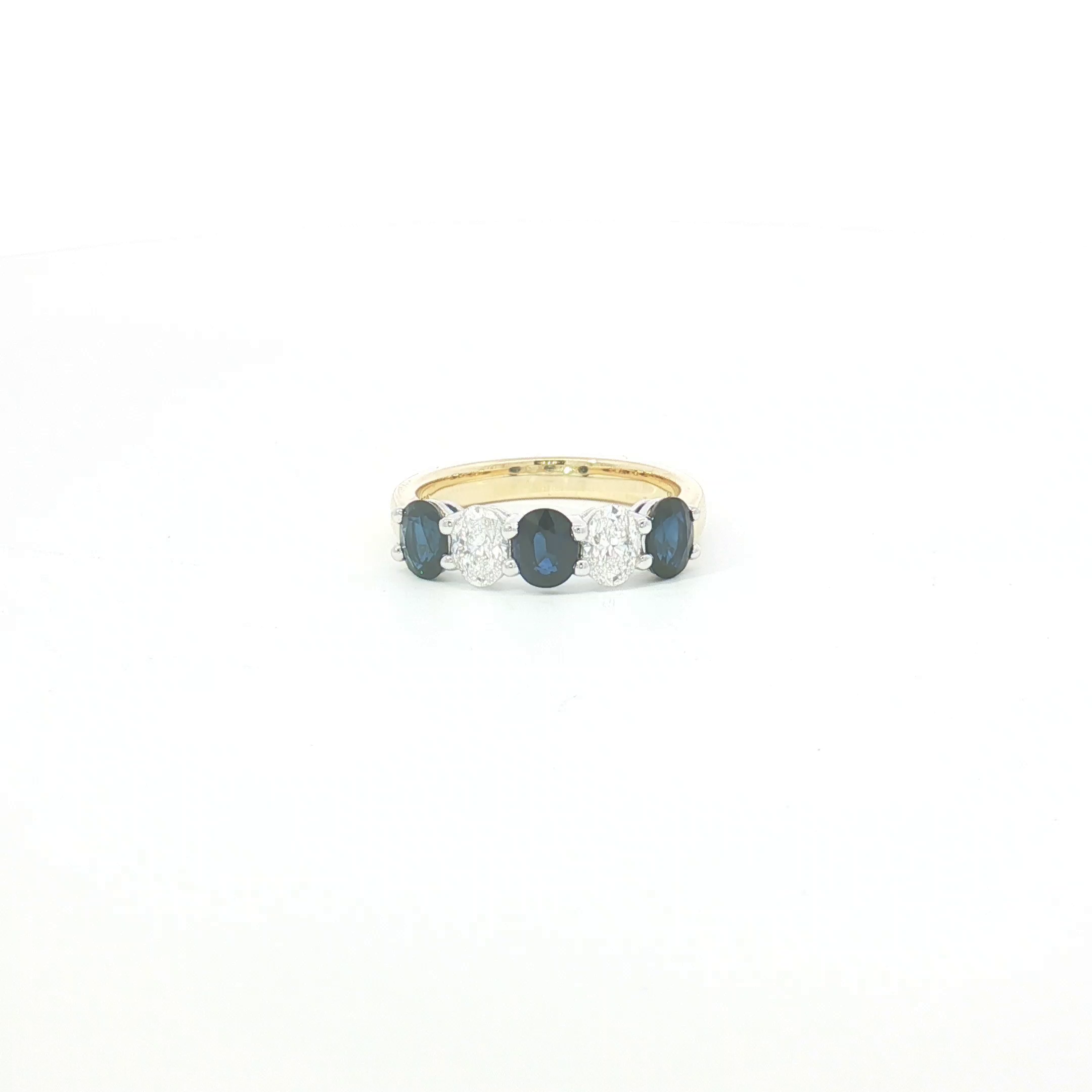 18ct 2Tone Sapphire and Diamond Ring