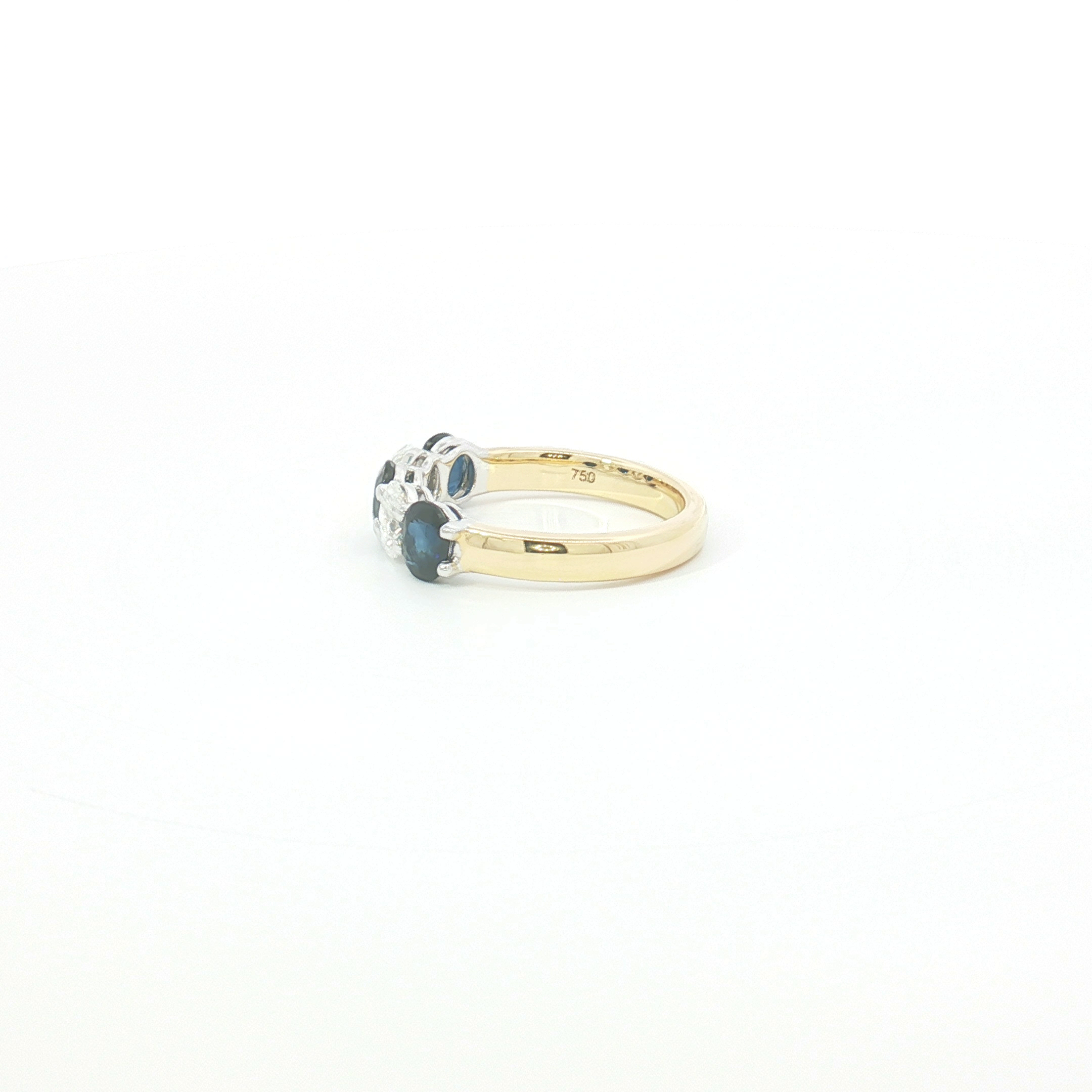 18ct 2Tone Sapphire and Diamond Ring