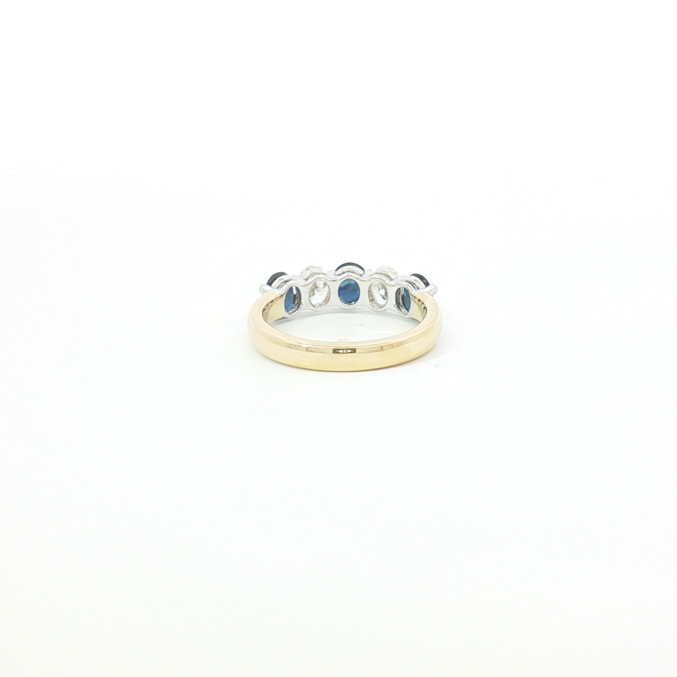 18ct 2Tone Sapphire and Diamond Ring