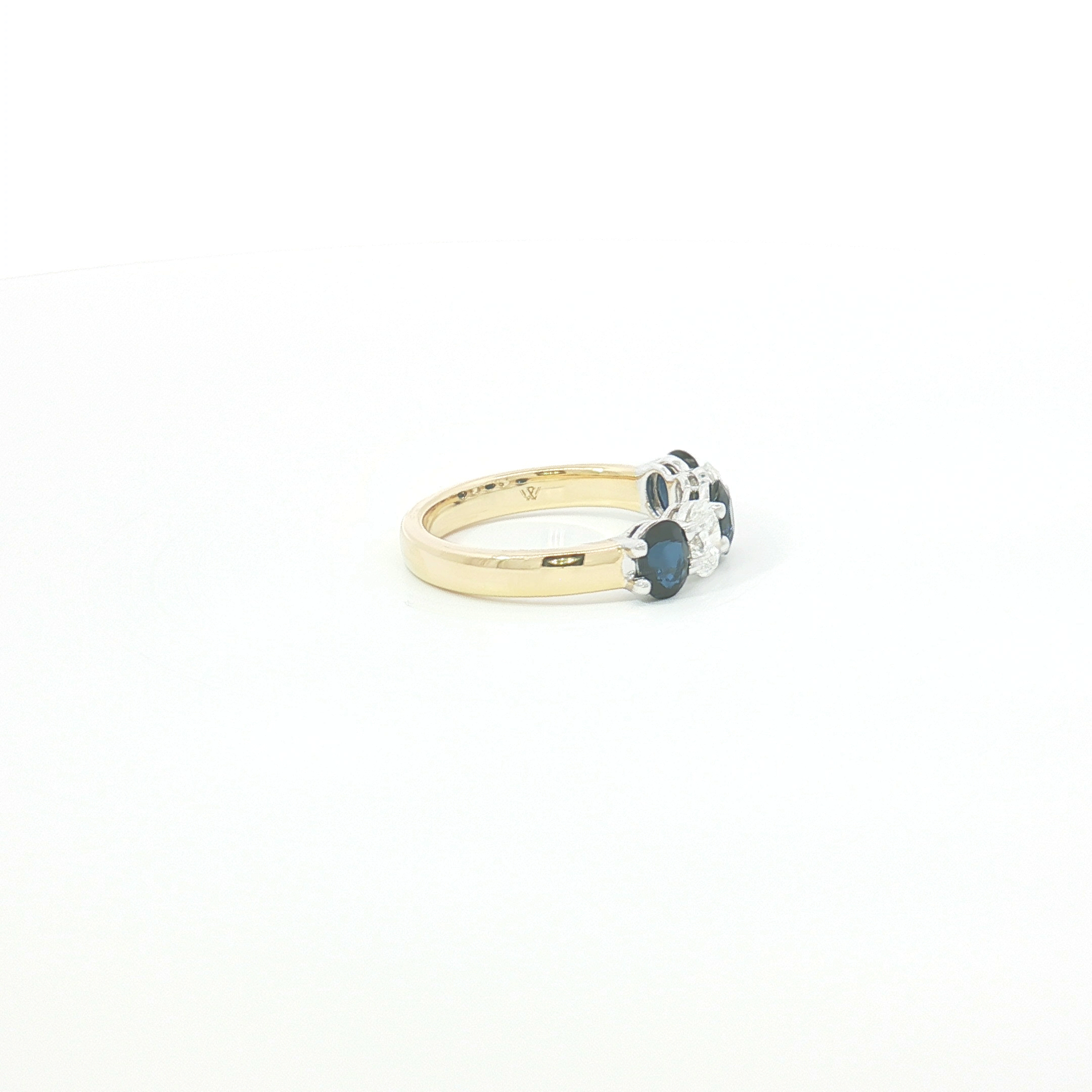 18ct 2Tone Sapphire and Diamond Ring