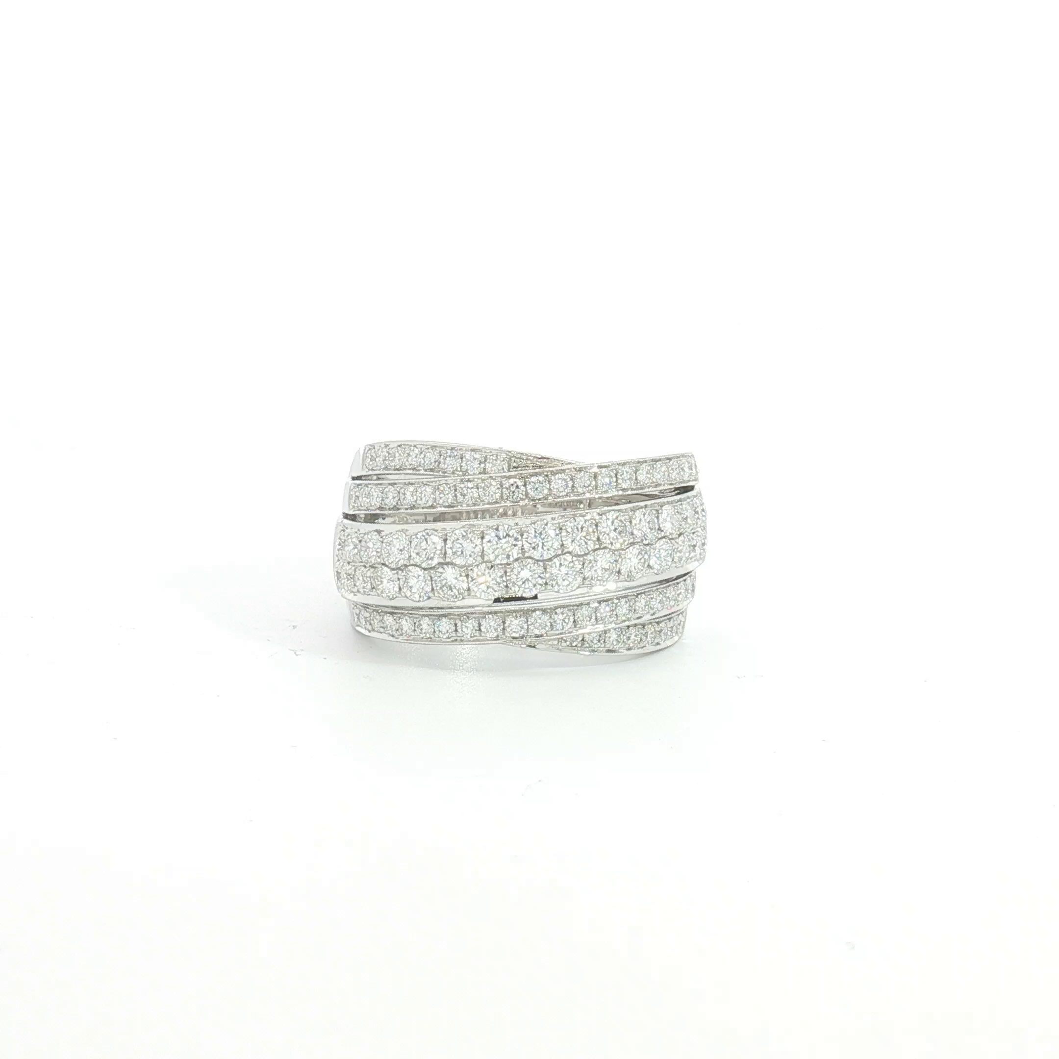 18ct WG Diamond Crossover Dress Ring