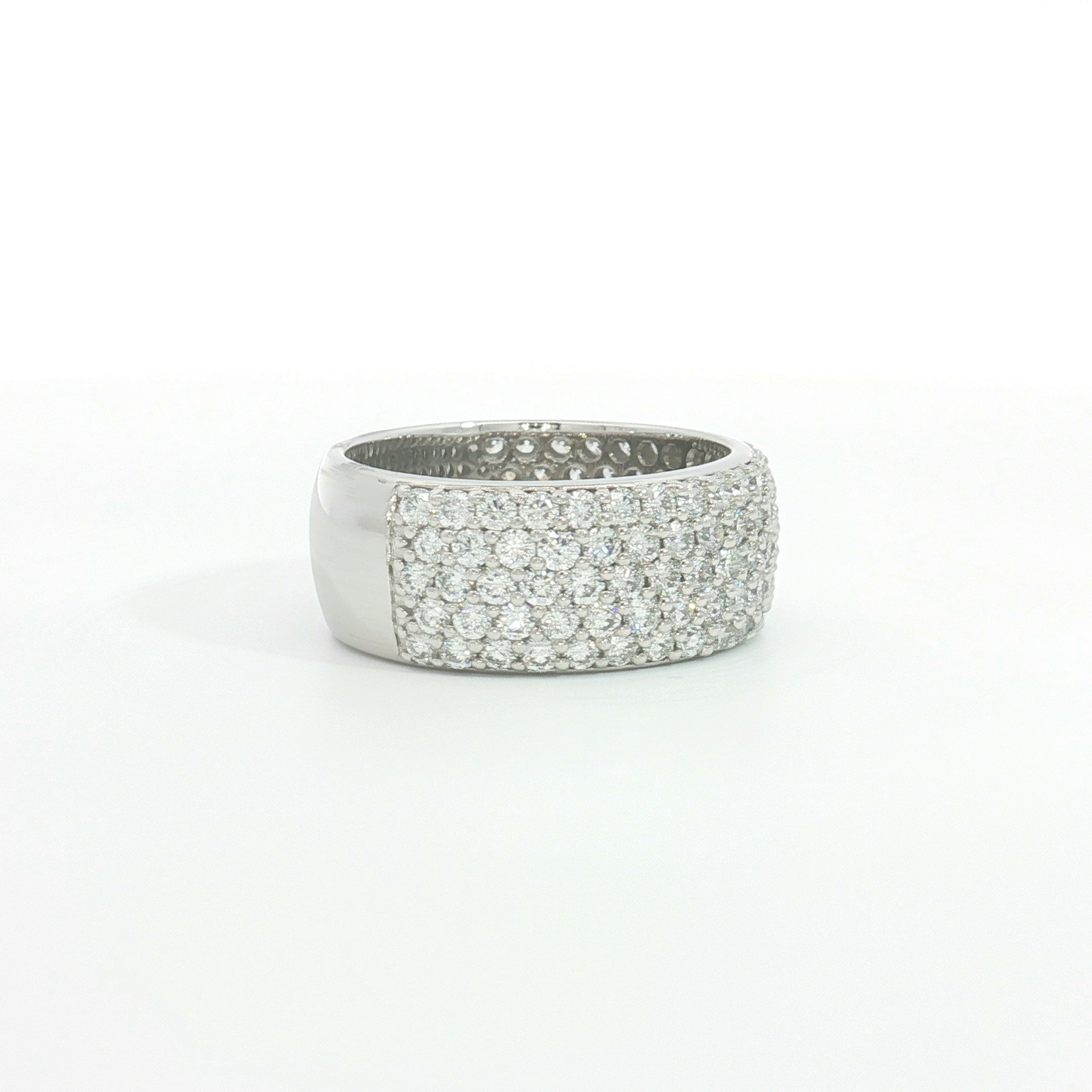 18ct WG Wide Diamond Pave Set Dress Ring