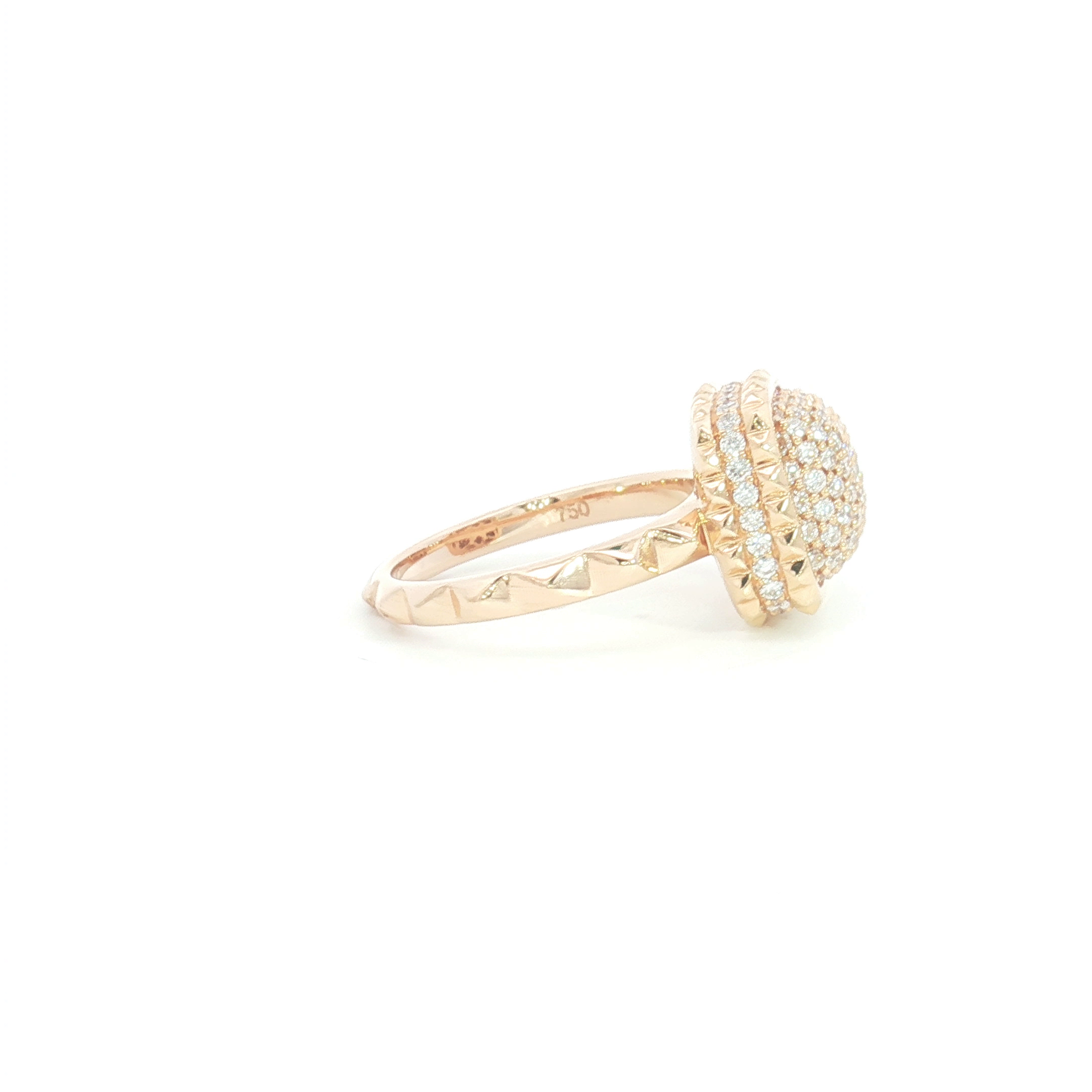 18ct RG Diamond Pavé Studded Cocktail Ring