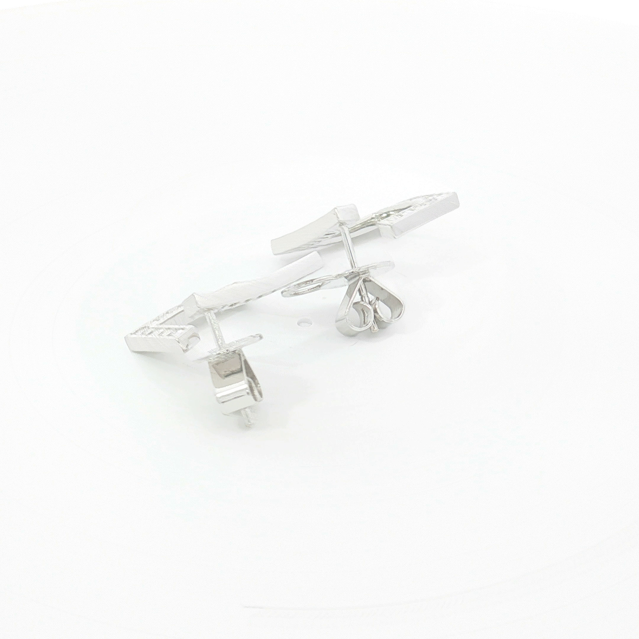 18ct WG Open Square Diamond Stud Earrings