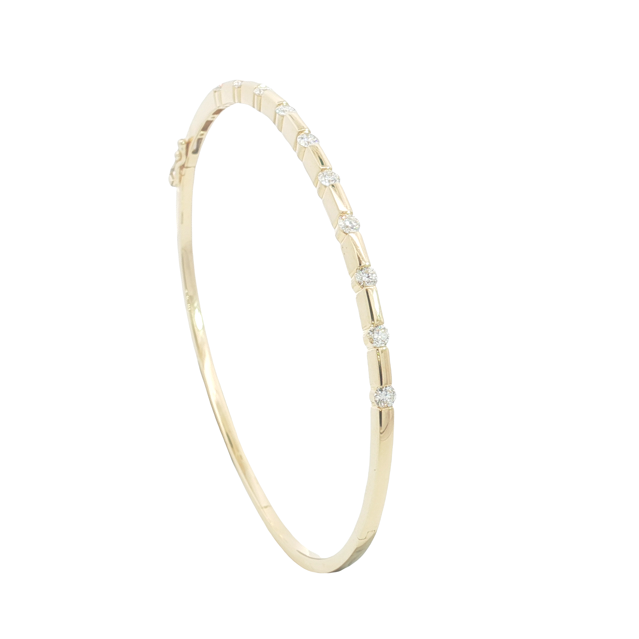 18ct YG 10 Diamond Bangle