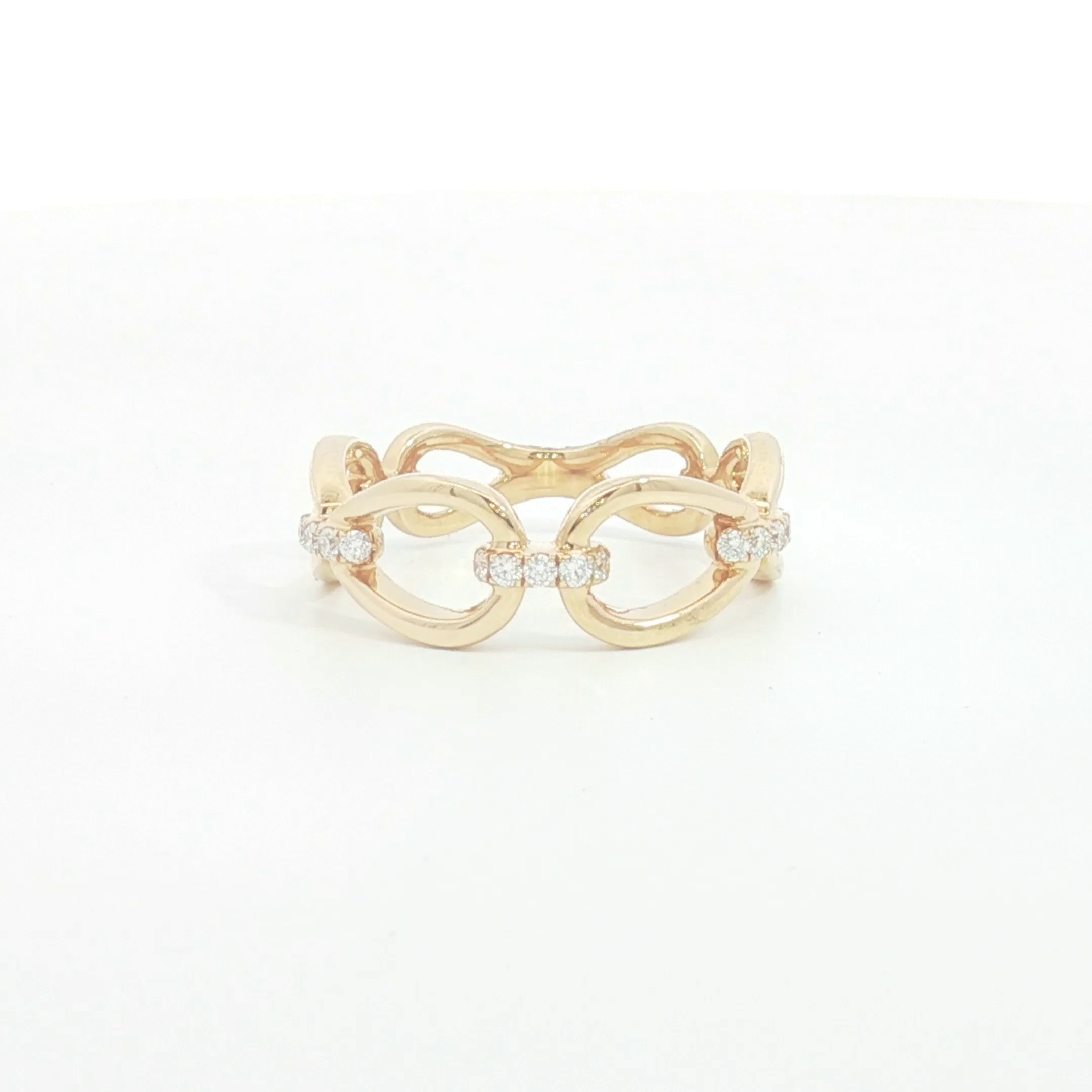18ct YG Diamond Set Accent Chain Link Band Ring