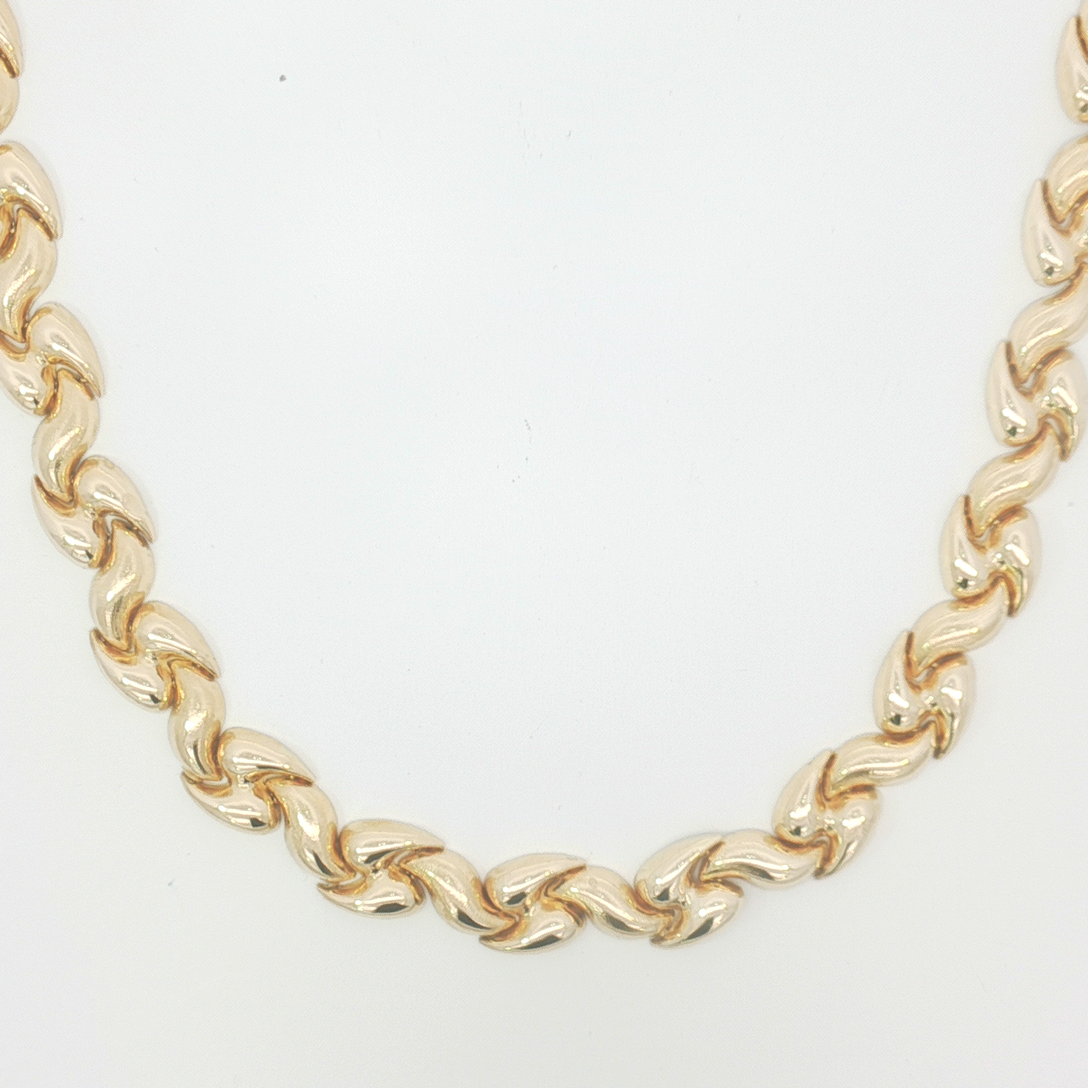 14ct YG Interlocking Link Necklace