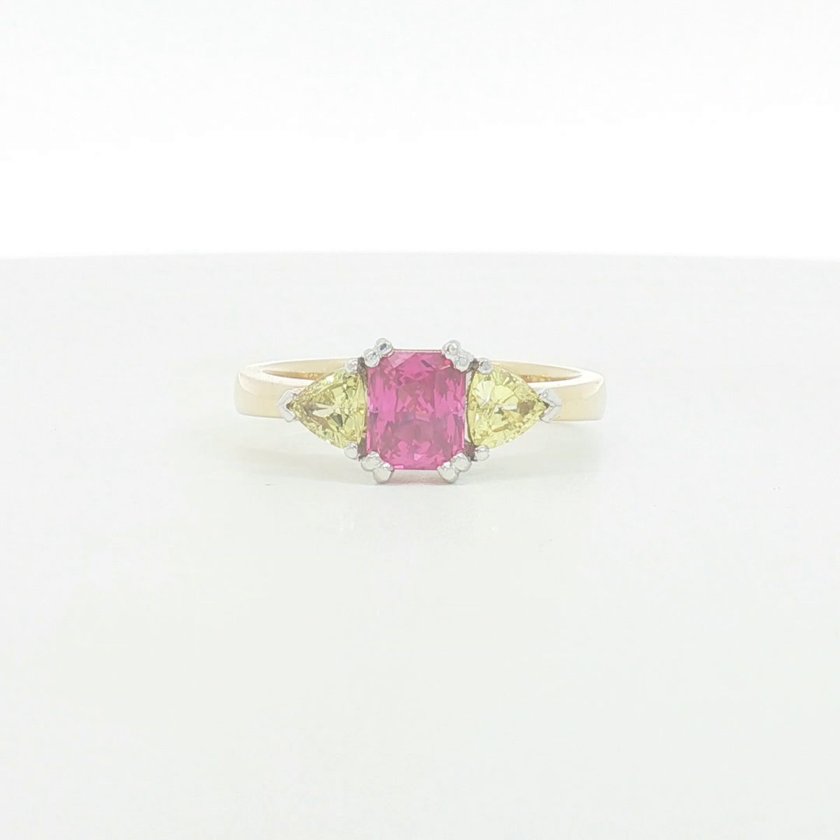 18ct 2Tone Pink and Yellow Sapphire Dress Ring