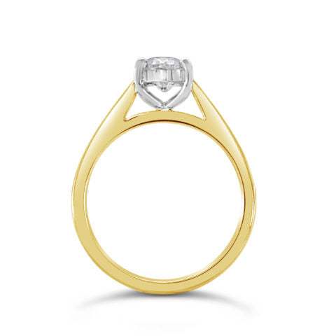 Ladies 18ct Two Tone Antique Style Engagement Ring