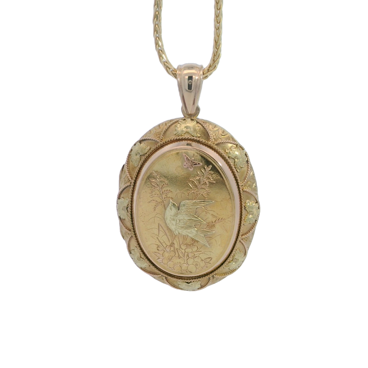 18ct Yellow Gold Engraved Locket