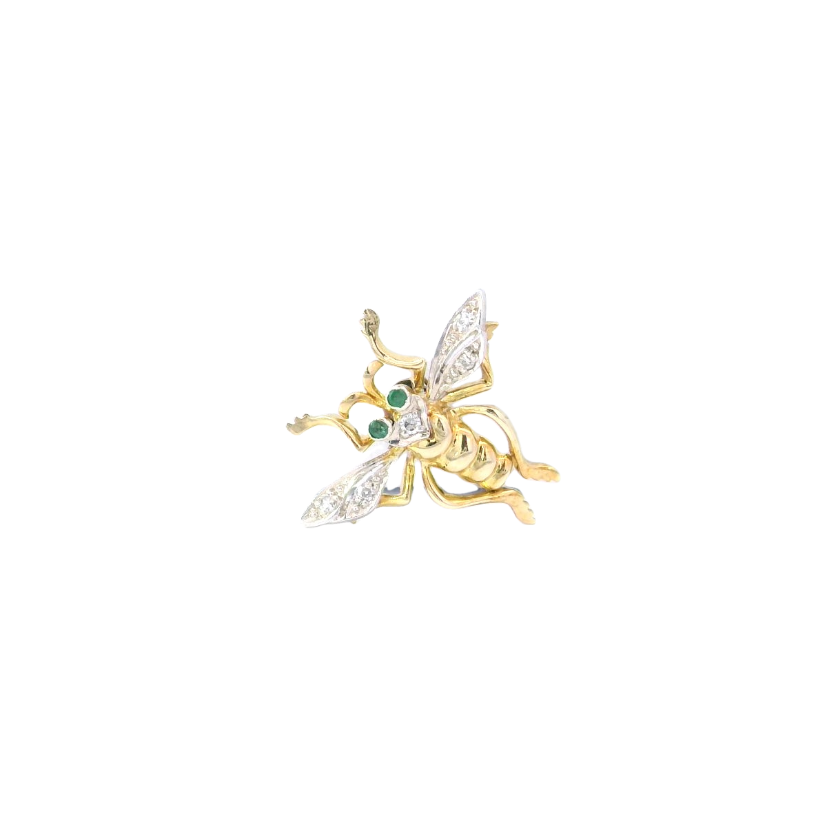 9ct YG/WG Wasp Brooch